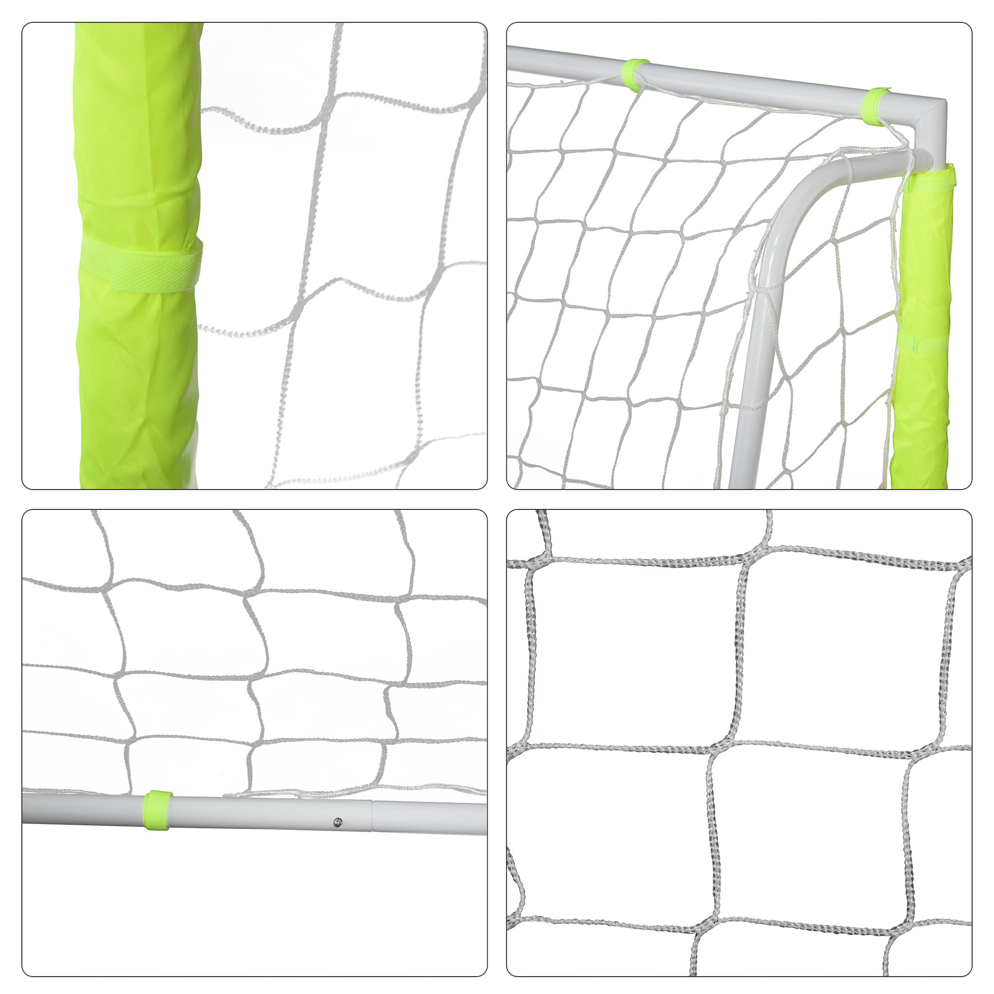 HOMCOM Rete da Calcio da Giardino con Bersaglio Centrale e Pali, Porta Calcio in Metallo e Tessuto Oxford, 186x62x123 cm
