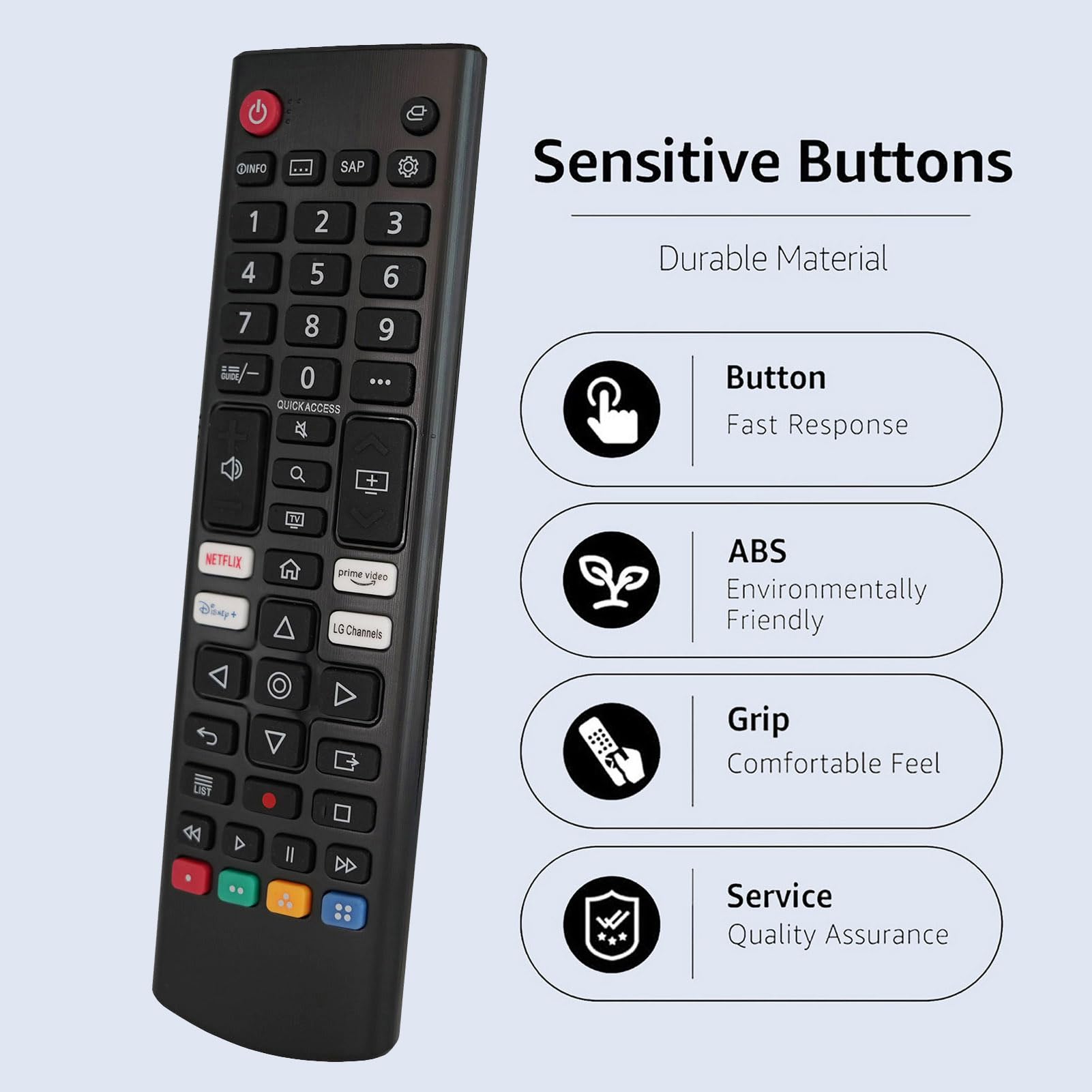 AKB76037601 Replacement Universal Remote Control for LG TV Remote fits All LG LED OLED LCD Webos 4K 8K UHD HDTV HDR Smart TV with Prime Video Disn : Universal Replacement Remote Control AKB76037601