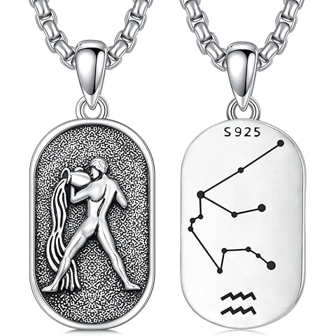 SIMONLY Zodiac Necklace 925 Sterling Silver Constellation Necklace Zodiac Sign Necklaces Horoscope Jewelry Christmas Birthday Astrology Gifts for Women Men Unisex