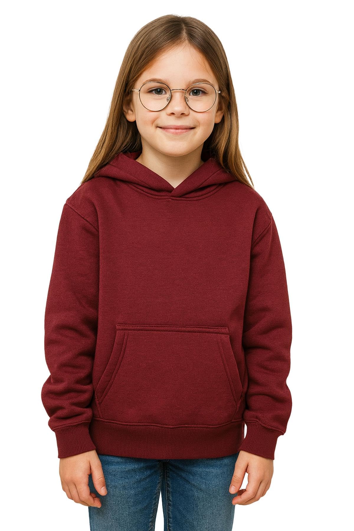 A2Z 4 Kids Tie Dye Hoodie Fleece - Plain Sweat Hoodie Wine 3-4.