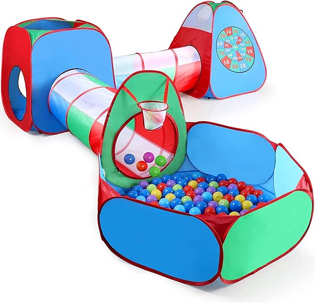 Play Tent for Kids, STLOVe Kid Toys Tent for Boys Girls, 5 in 1 Pop Up Customized Kids Play Tent Ball Pit with Tunnel for Toddlers Tent Playhouse Pop Up Tent Fort for Kids Gift,Indoor Outdoor
