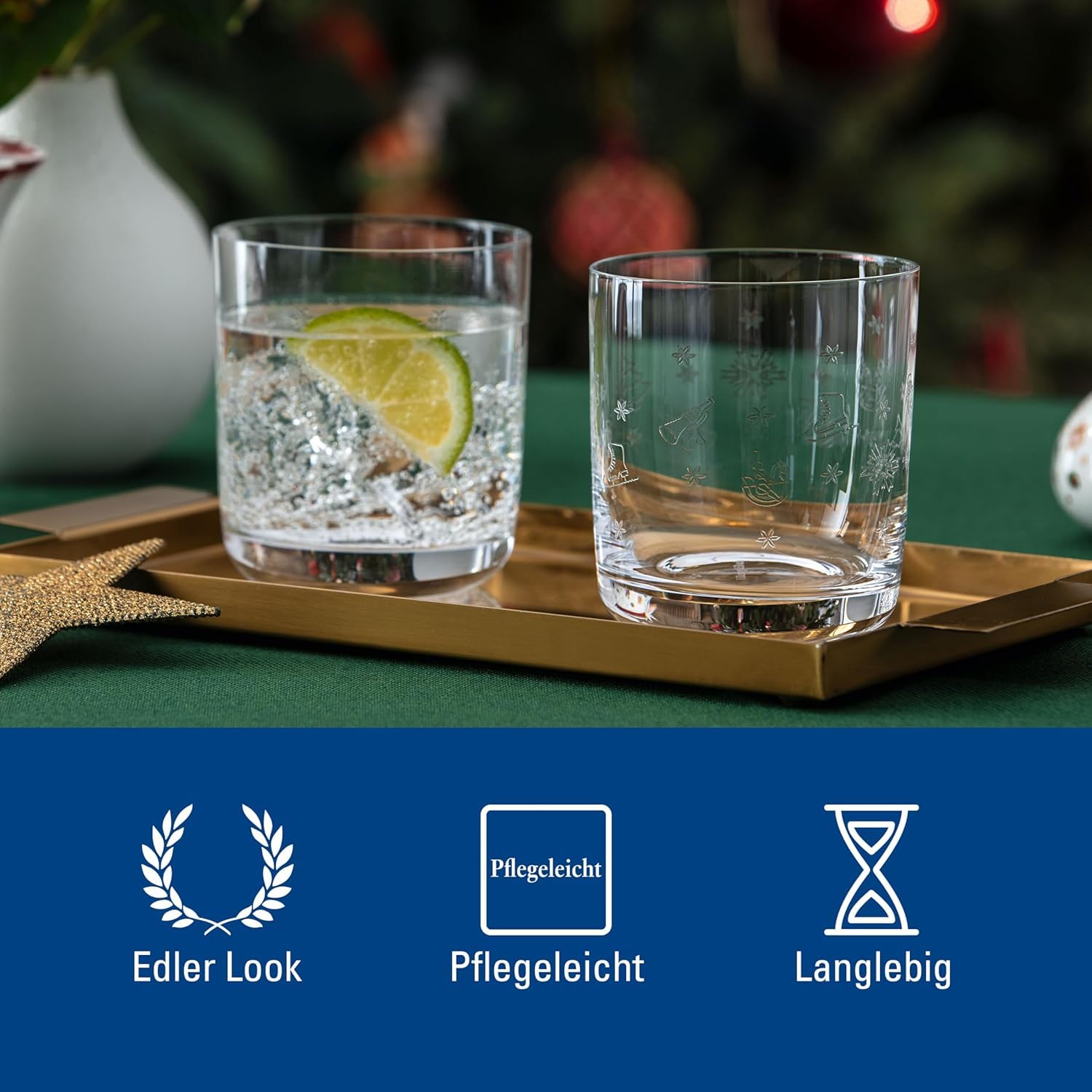 Villeroy & Boch – Toy's Delight Wasserglas-Set 6-teilig, Klar, Spülmaschinenfest, Weihnachten, Christmas, Gläser, Trinkgläser, Kristallglas