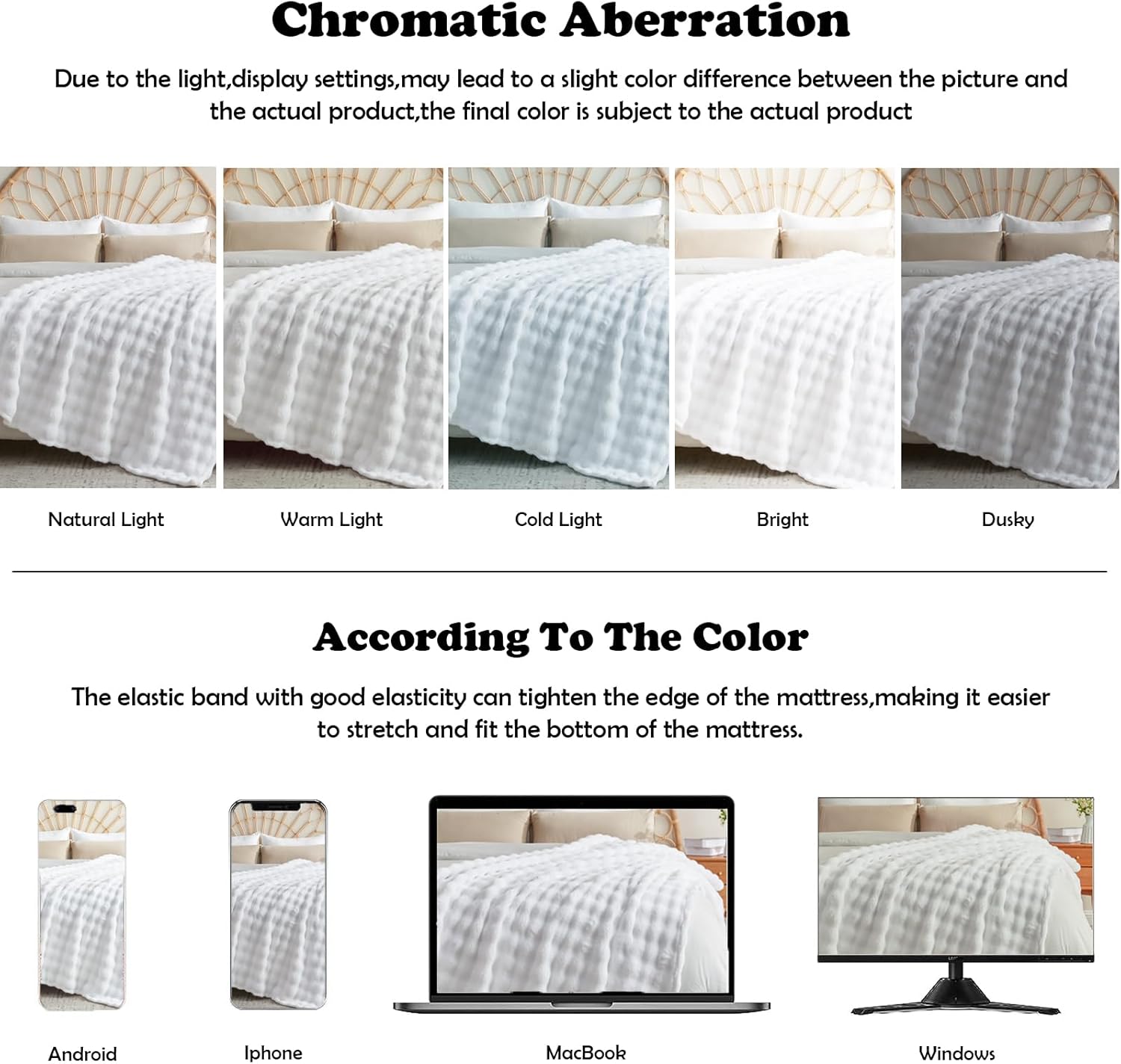 NEWCOSPLAY Throw Blanket for Couch White Super Soft Flannel Fleece 3D Bubble Lightweight Bed Blanket All Season Use (White, Throw(50"x60")) - Image 7