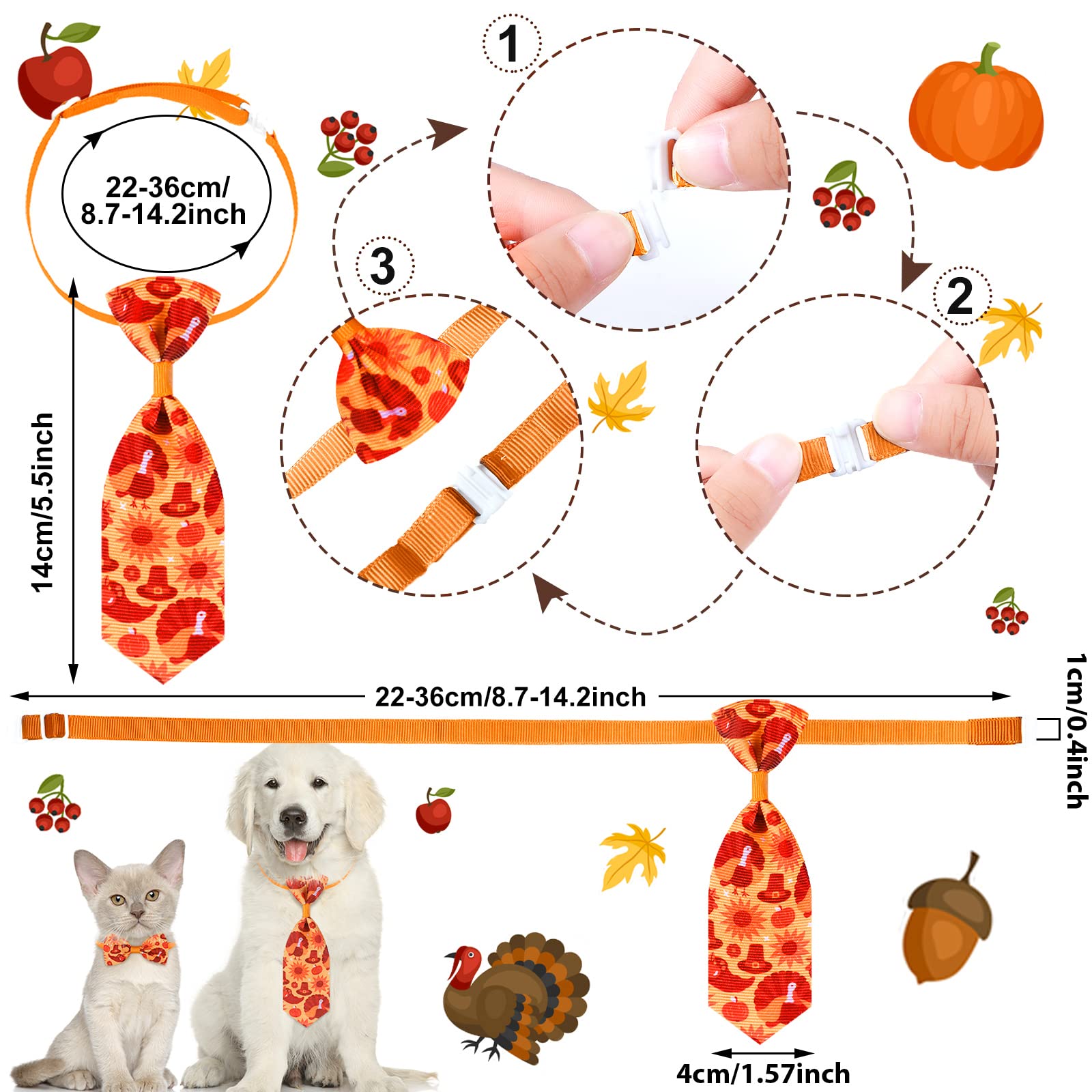 160 Stück Haustier Krawatte Set Hund Katze Fliege Halsbänder Verstellbare Hundefliegen Halsband Fellpflege Zubehör für Hunde Haustiere Zubehör Dekor für Halloween, Erntedankfest, Weihnachten