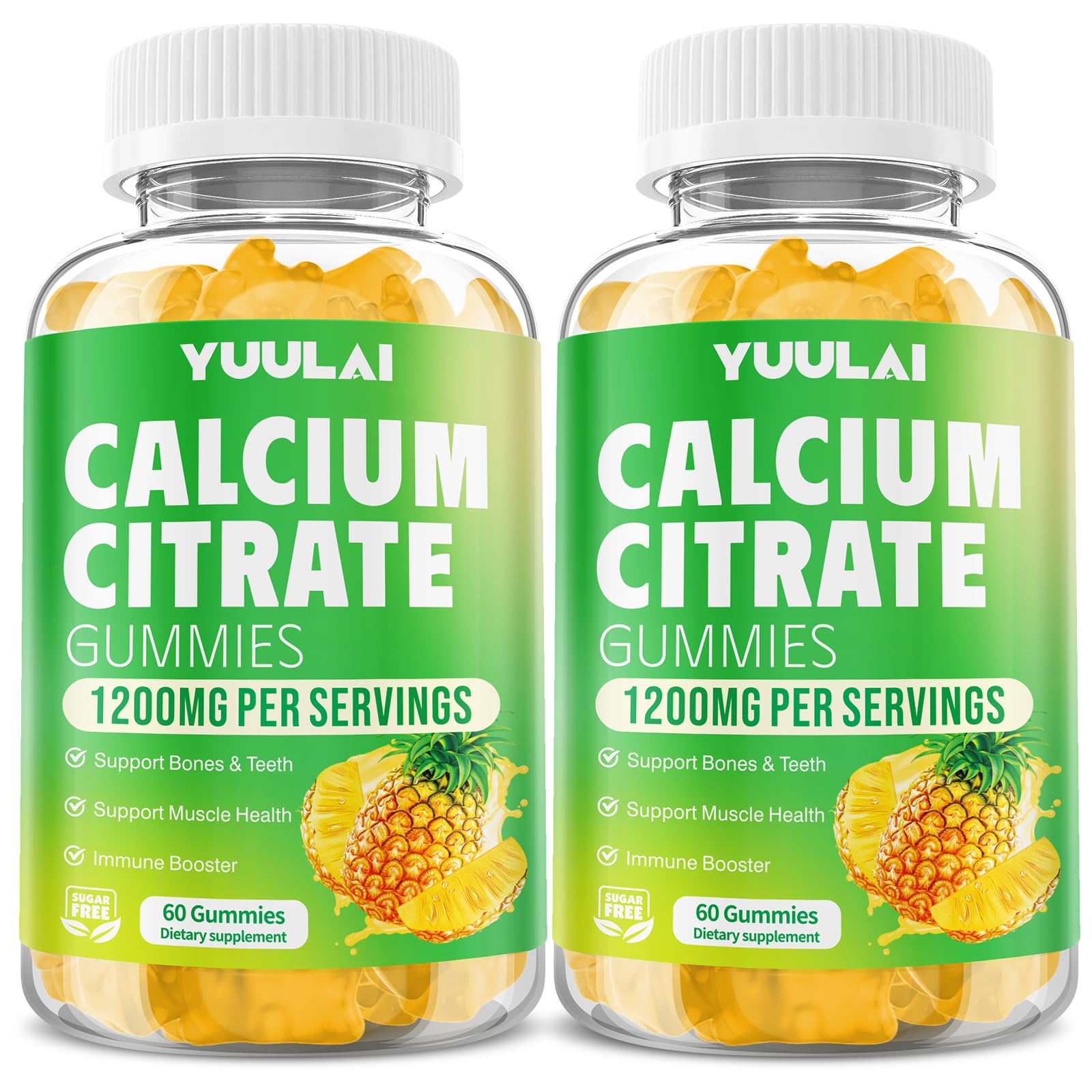 YUULAI Pack of 2 Calcium Citrate Gummies