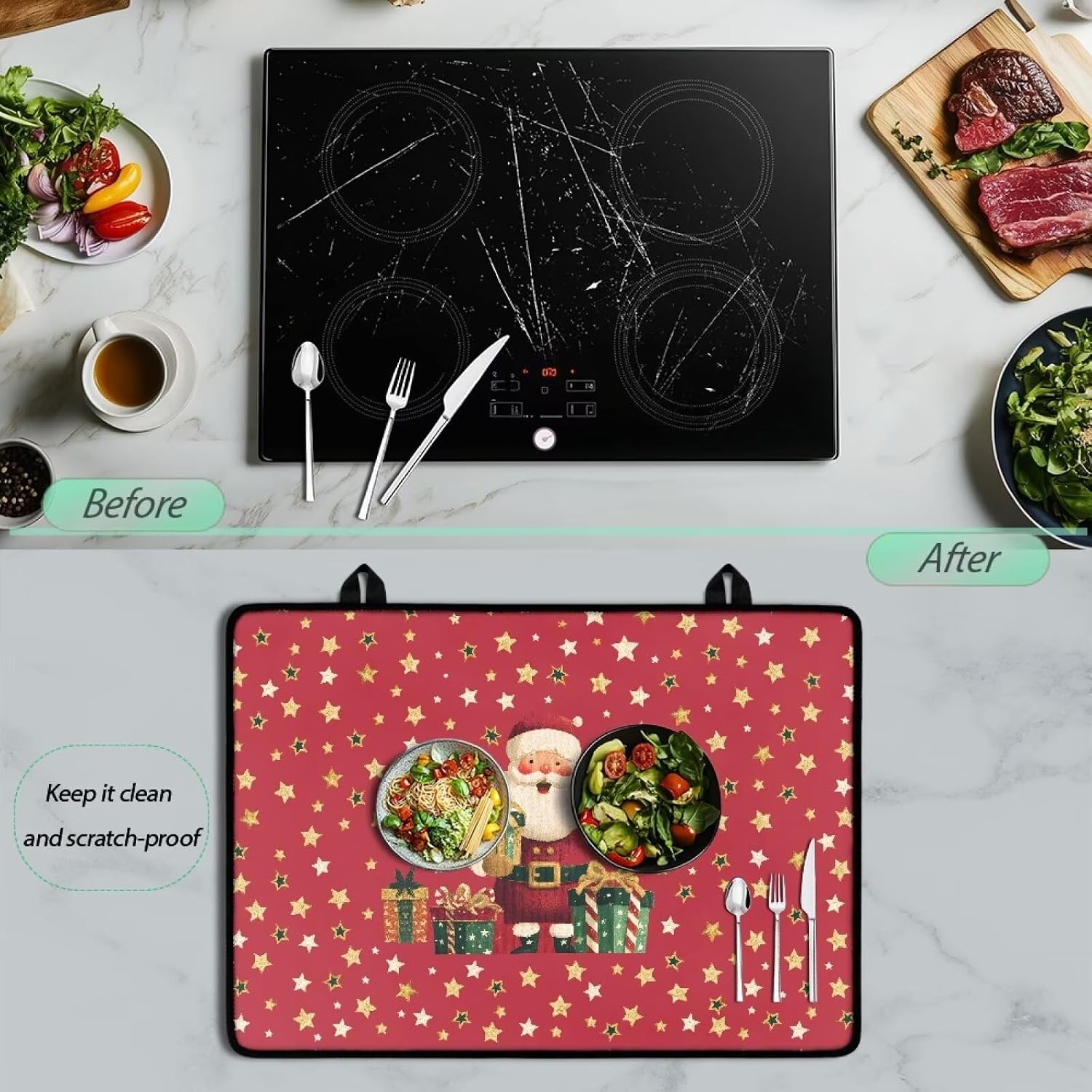 Generic Scratch-Proof Oven Covers for Electric Stove Santa Claus Gifts Providing Full Surface Protection Protect Mesa, Electrical Equipment from Scratch and Wear Providing Full Surface Protection