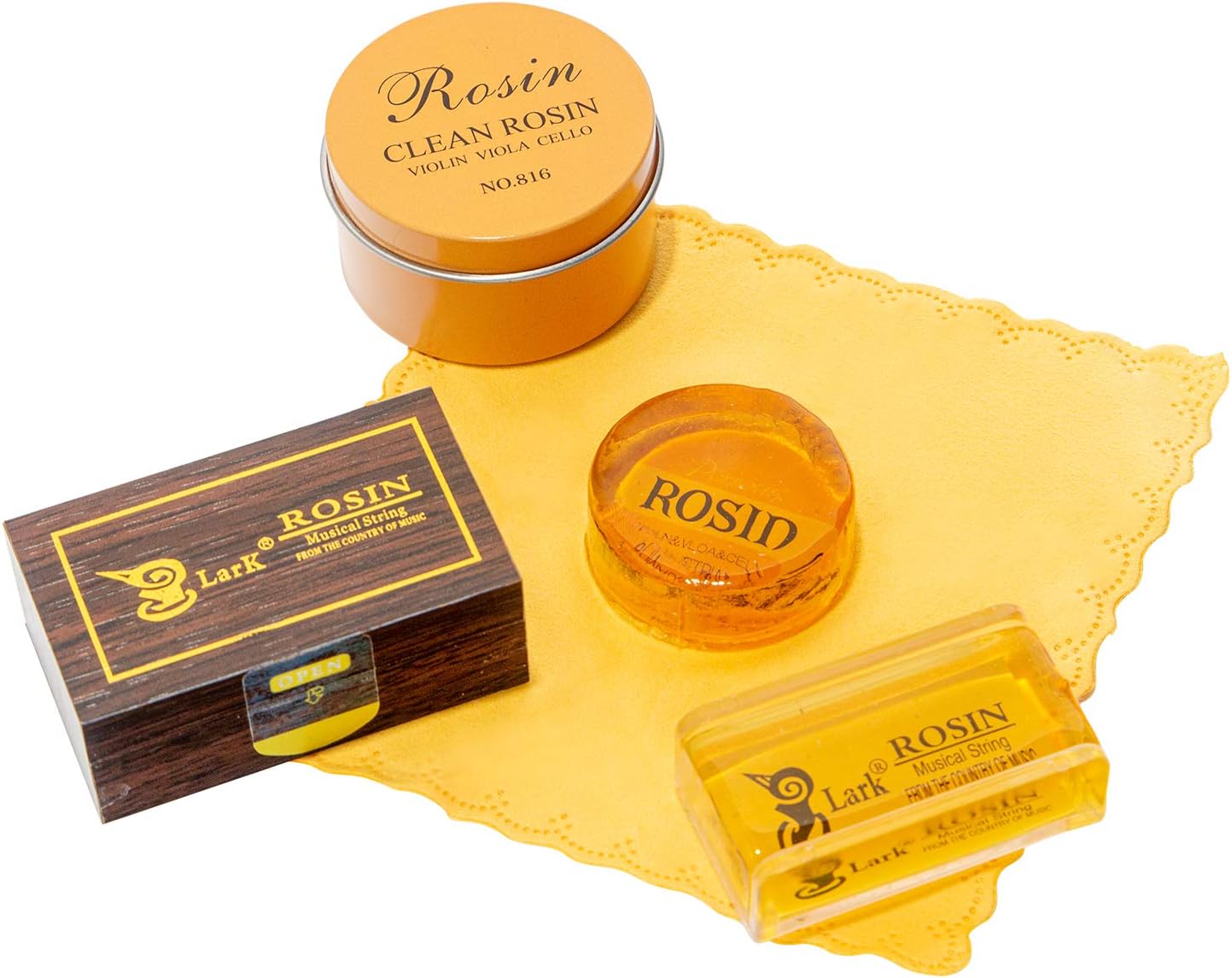Violin Rosin 2 Pack, Natural Rosin with Case, Light Low Dust Rosin for Violin Viola and Cello Bows