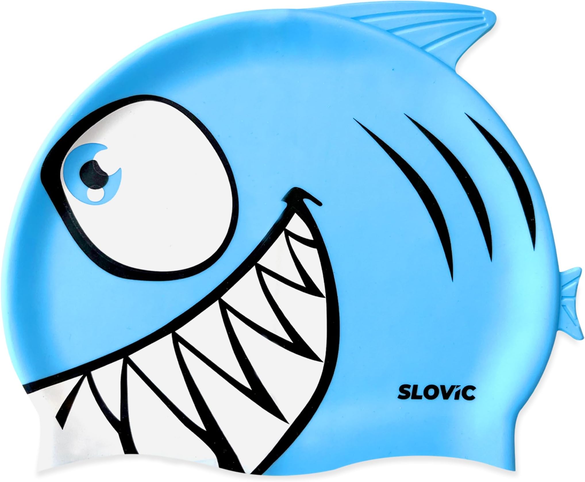 - SLOVIC Swimming Cap for Kids [Shark] | Swimming Cap for Girls & Boys | Swimming Pool Caps for Kids | No Hair Pulling & Chlorine Resistant | Free Size Swimming Caps for Kids