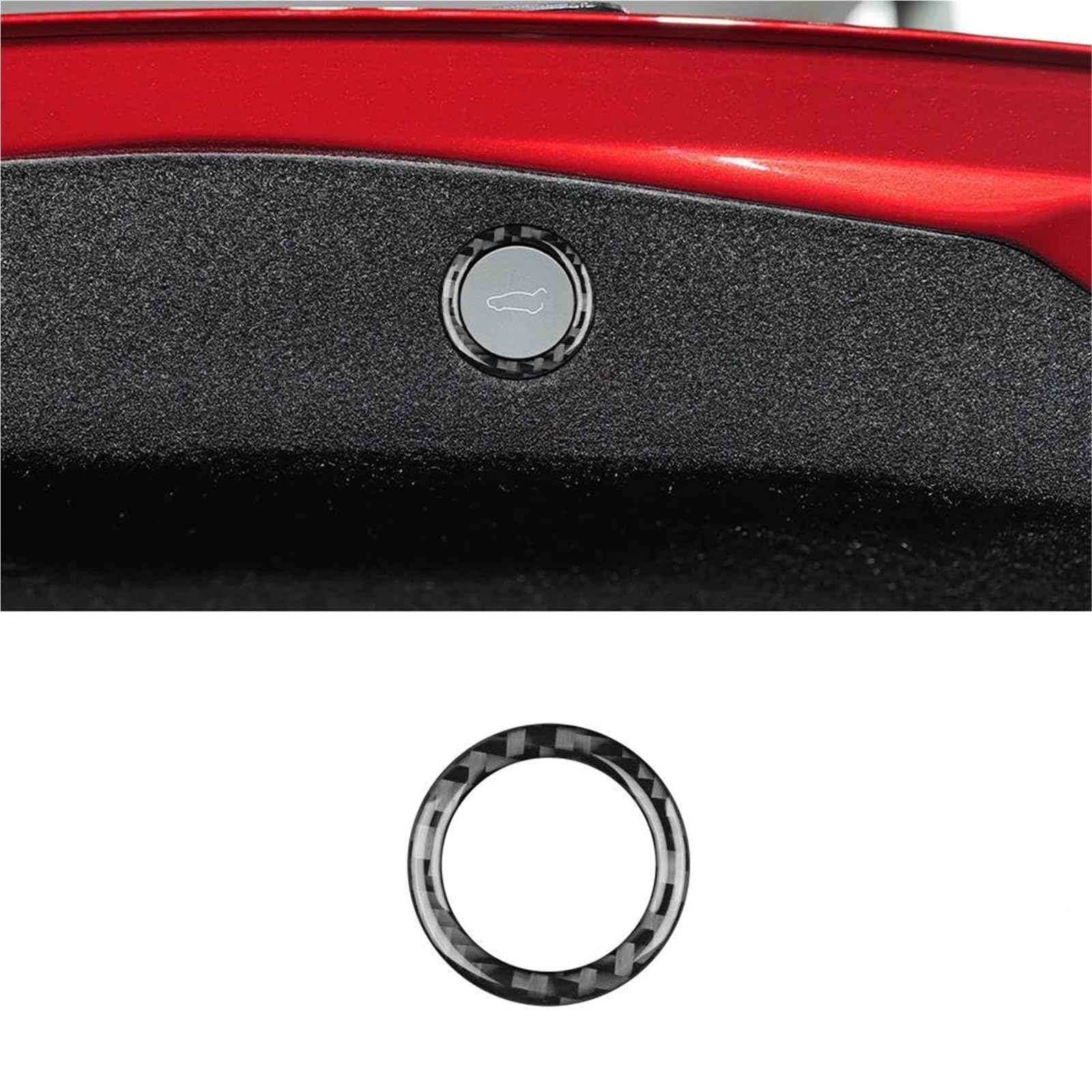 Soft Carbon Fiber Sticker Car Trunk Switch Button Interior for Tesla for Model 3 for Highland 2024 for Model Y for Juniper 2025 KISSGPIPOL(Black Carbon)