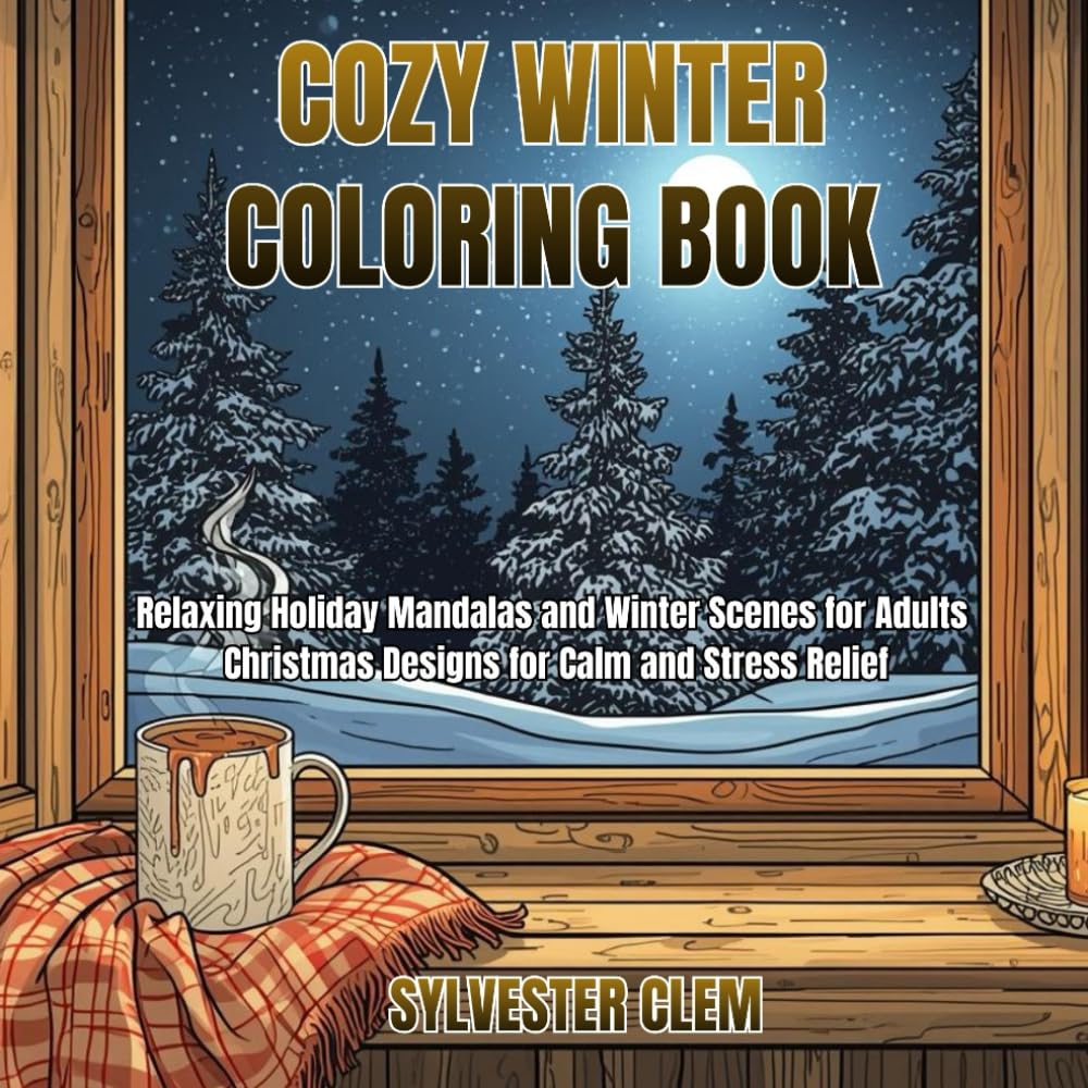 Cozy Winter Coloring Book: Relaxing Holiday Mandalas and Winter Scenes for Adults, Christmas Designs for Calm and Stress Relief