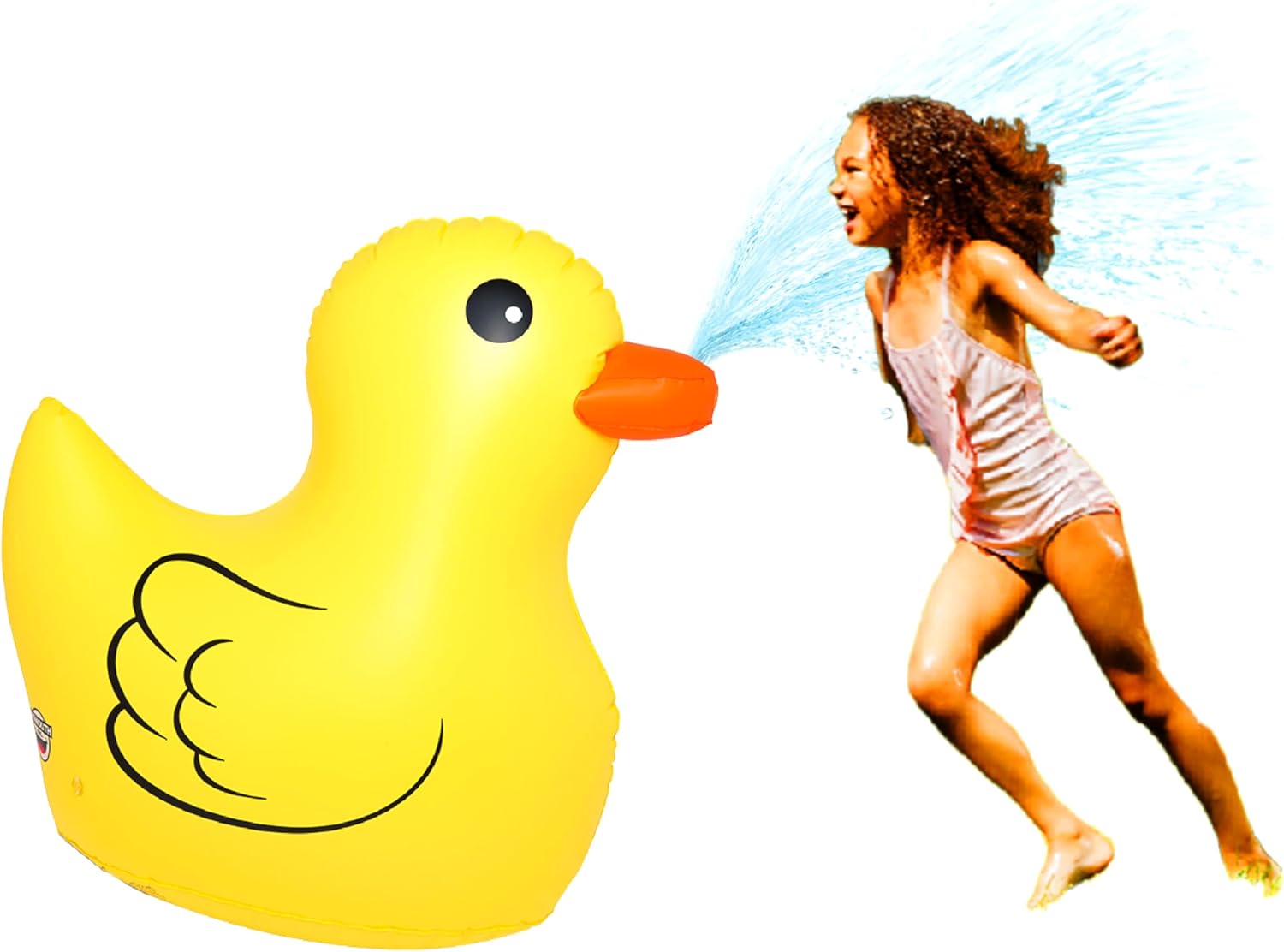 BigMouth Inc. Quackers the Ducky Lil' Sprinkler, Outdoor Summer Water Game for Kids & Splash Toy for Yard, 3 Feet Tall