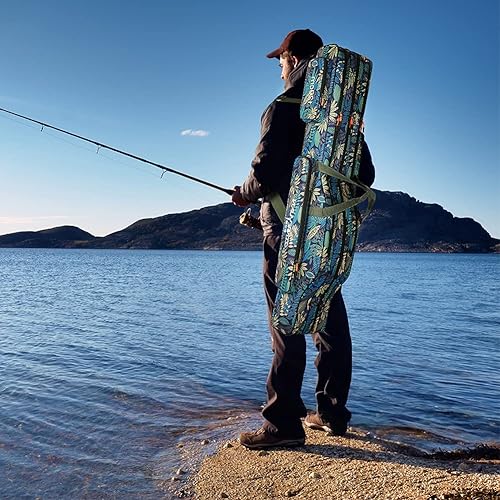 Miniatura 7 de BicycleStore - Funda plegable para caña de pescar, tres capas de almacenamiento para caña de pescar, bolsas de almacenamiento portátiles, carrete,