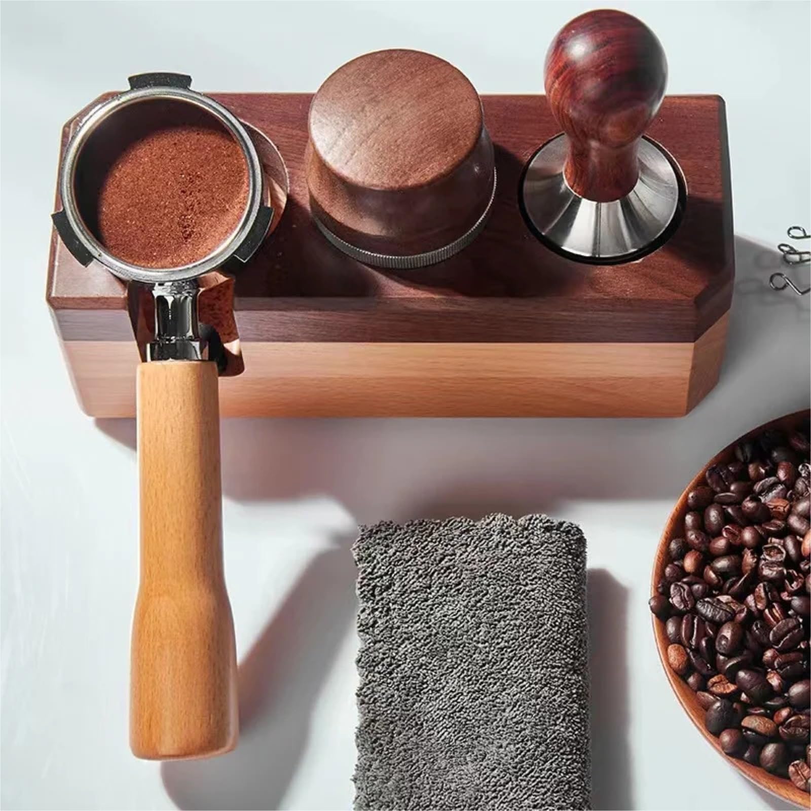 Portafiltro Compatible Con De'Longhi Dedica EC680/EC685. | Portafiltro sin fondo de 51 mm y 3 orejas con mango de madera - Cesta de filtro de repuesto for barista(B.230X51mm)