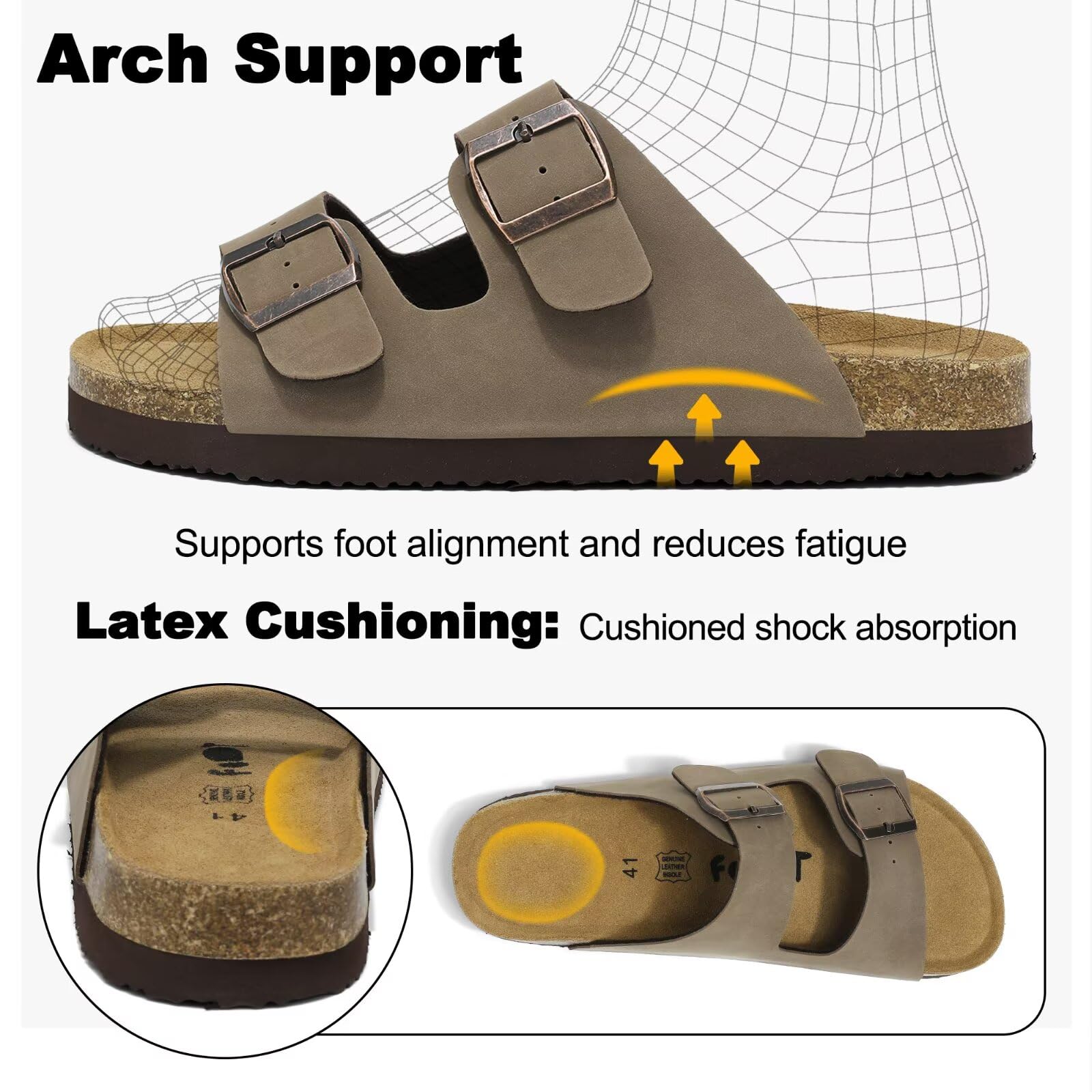 Mules et Sabots Homme Chaussons Pantoufles avec Fermé Confortable d'Intérieur Extérieur 41-46 EU - 4