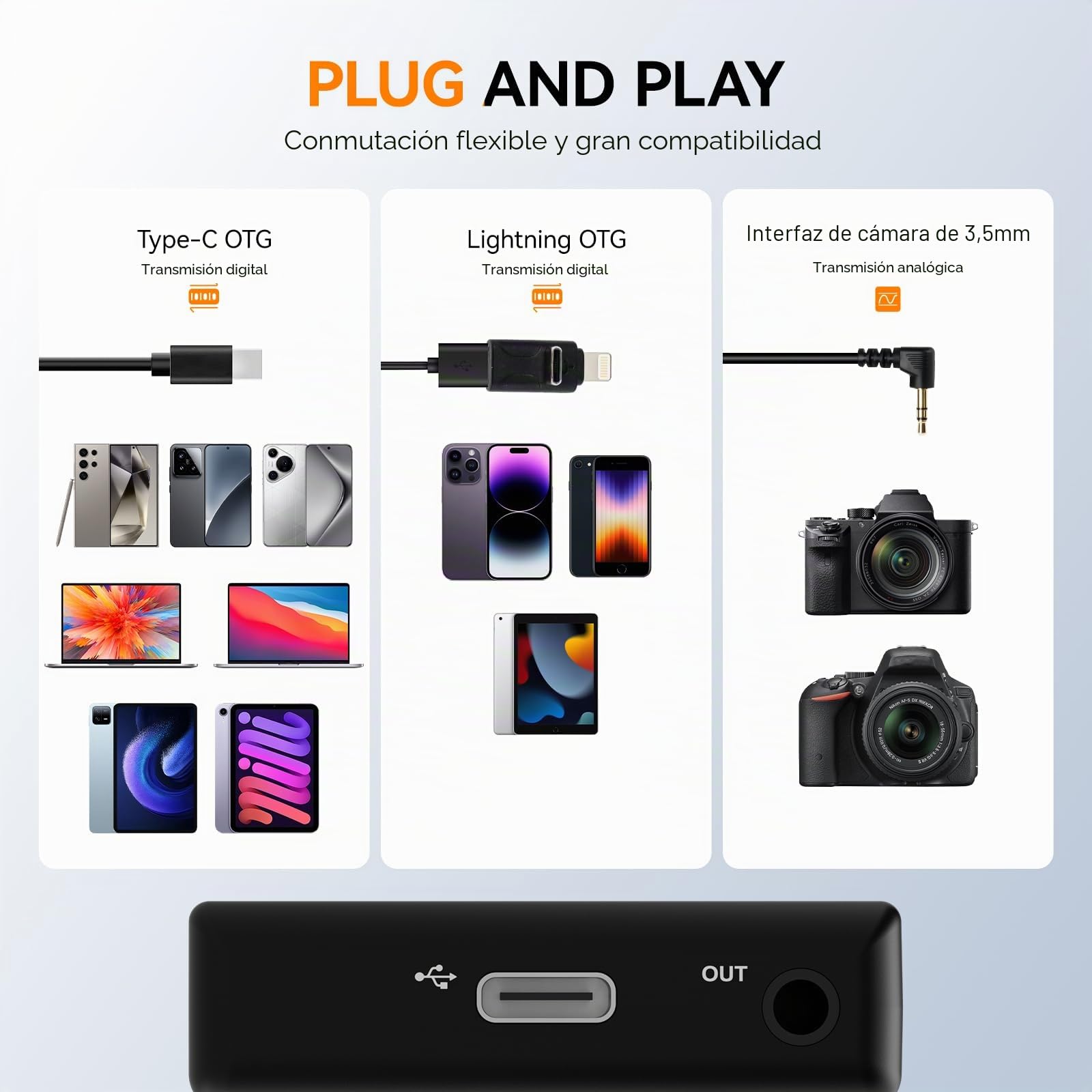 SVBONY SVMic D4 Micrófono Solapa 4 Pers para Videos Grupales y Entrevistas | Compatible con iPhone Android Cámara, Pista de Seguridad, Alcance 200m, Reducción Ruido 2 Niveles, Soporte Magnético