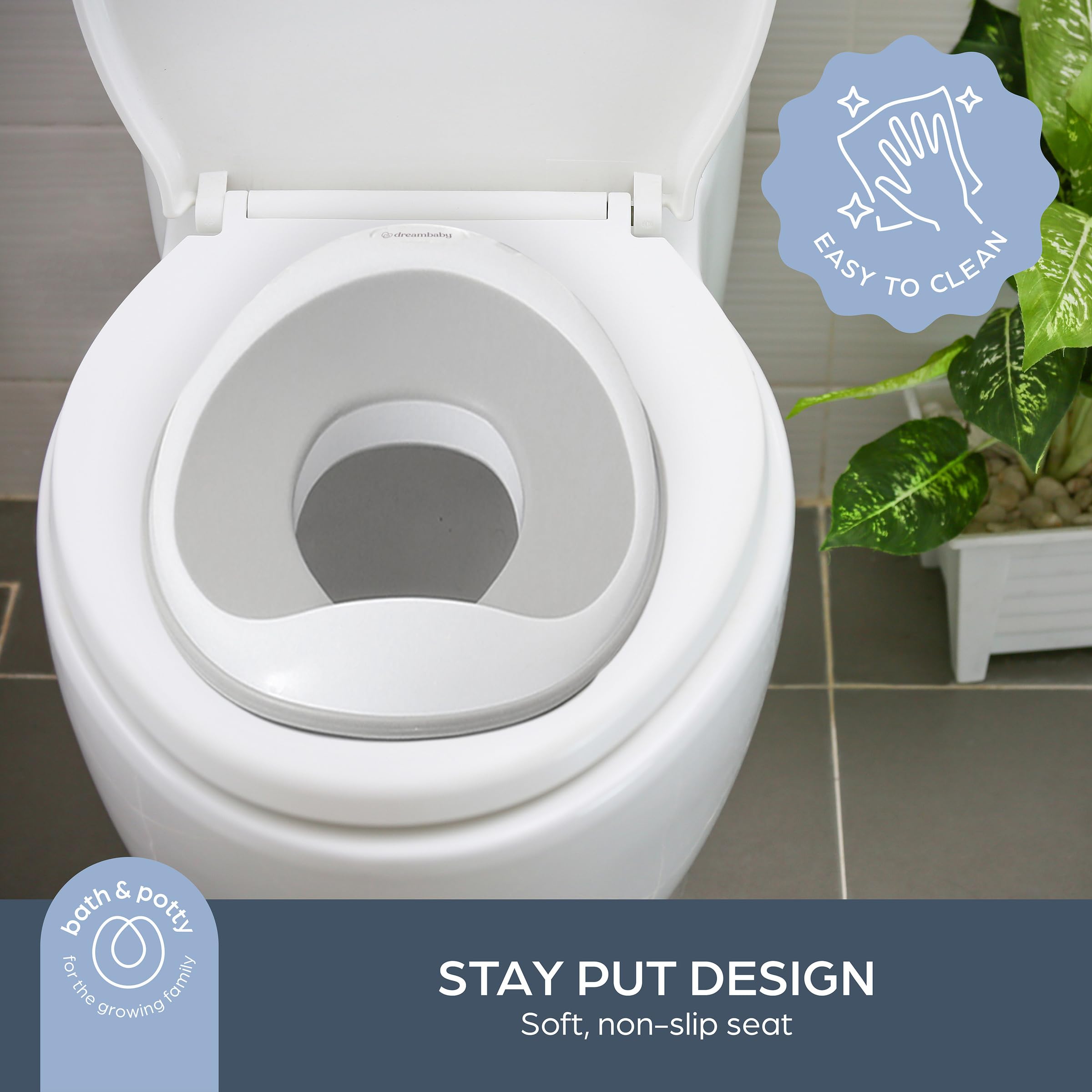 Dreambaby Cubreasiento de inodoro EZY- Para entrenamiento para ir al baño, antideslizante e ideal para viajar, gris, asiento de entrenamiento para ir al baño