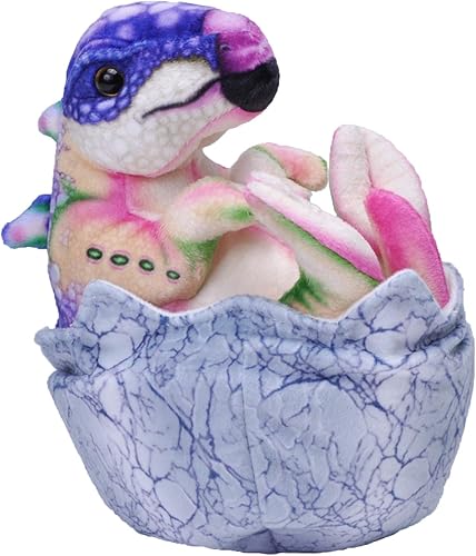 Wild Republic Dinosaurio bebé estegosaurio en un huevo, regalo para niños, juguete de peluche, relleno se hace girar botellas de agua recicladas, 8
