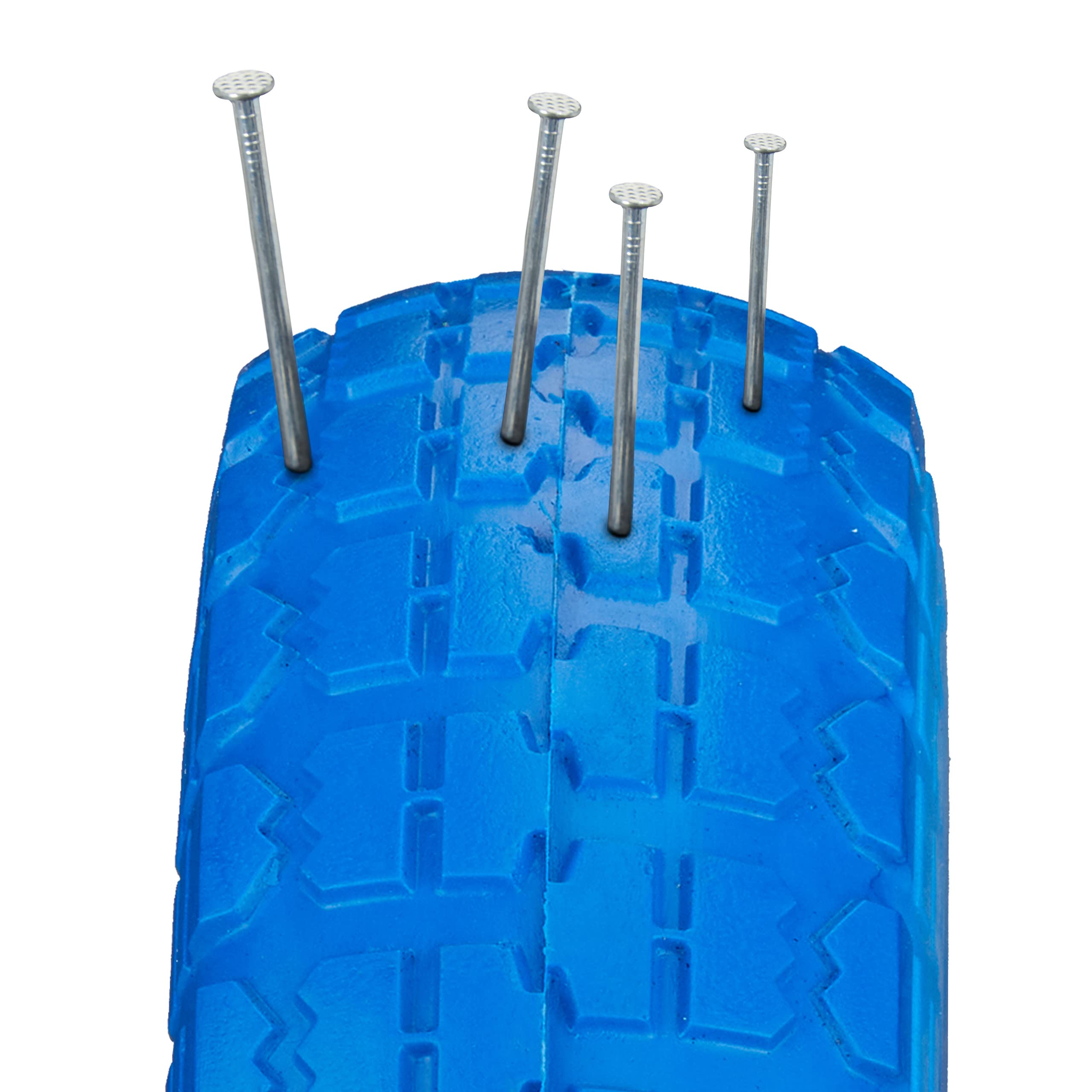 Relaxdays 2 x koło do wózka transportowego, odporne na przebicie, opony z pełnej gumy, 4,1/3,5-4", oś 16 mm, do 150 kg, 260 x 85 mm, niebiesko-czerwone