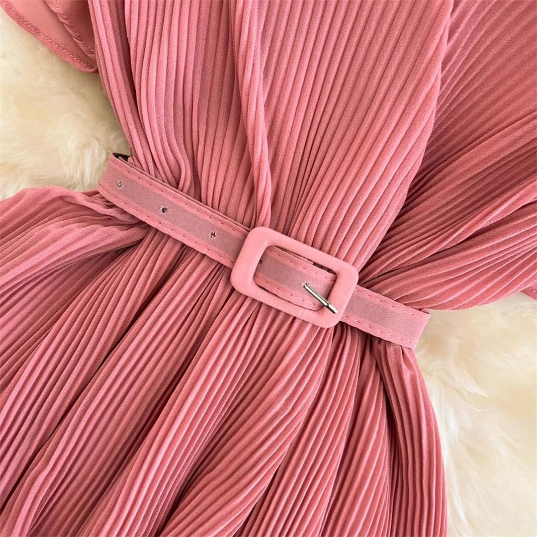 Vestido largo de verano para mujer, cuello en V, manga corta, volantes en cascada, elegante, vestido de fiesta de cumpleaños para boda