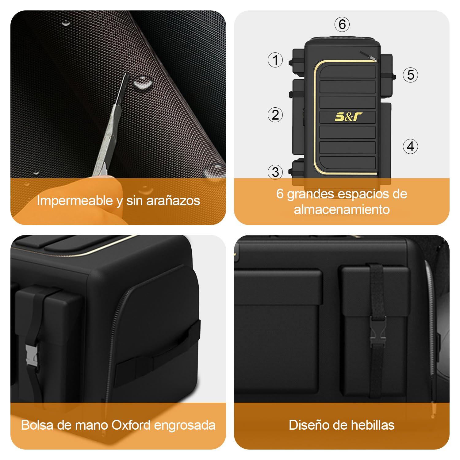 Ergocar - Organizador de maletero de coche, bolsas para maletero de coche, Oxford, 3 veces, tamaño plegable, gran capacidad, organizadores para auto/SUV/camión (negro, 70 l con bolsillos laterales)