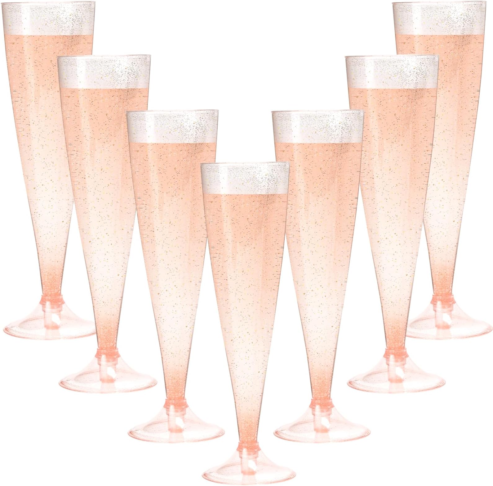 Amazon.com: Perfect Settings 100 Pack Plastic Champagne Flutes with ...