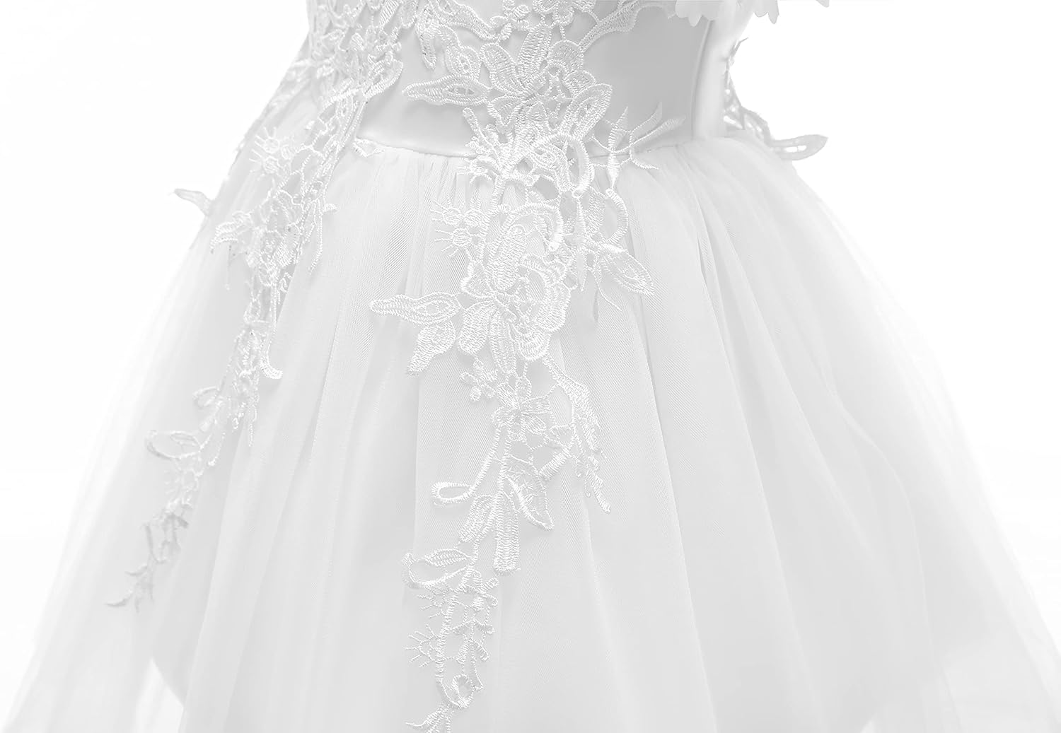 Weileenice Flower Girl Lace Dress Pageant Kids Wedding Christmas Holiday Party Dresses - Image 5