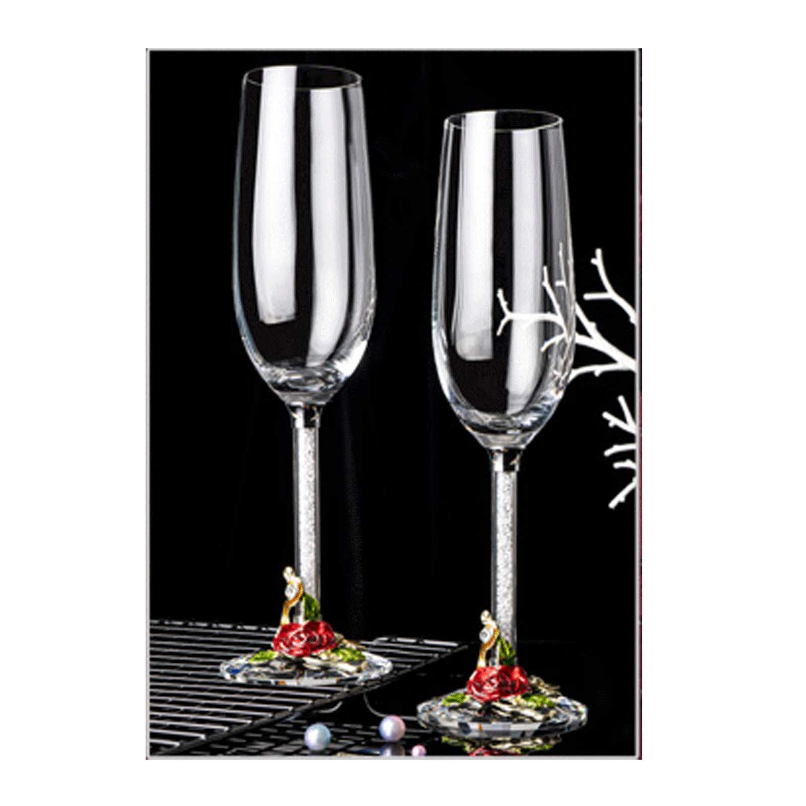 Copas de champán SISWIM perfectas para regalo de bodas y aniversarios juego de flautas de cristal