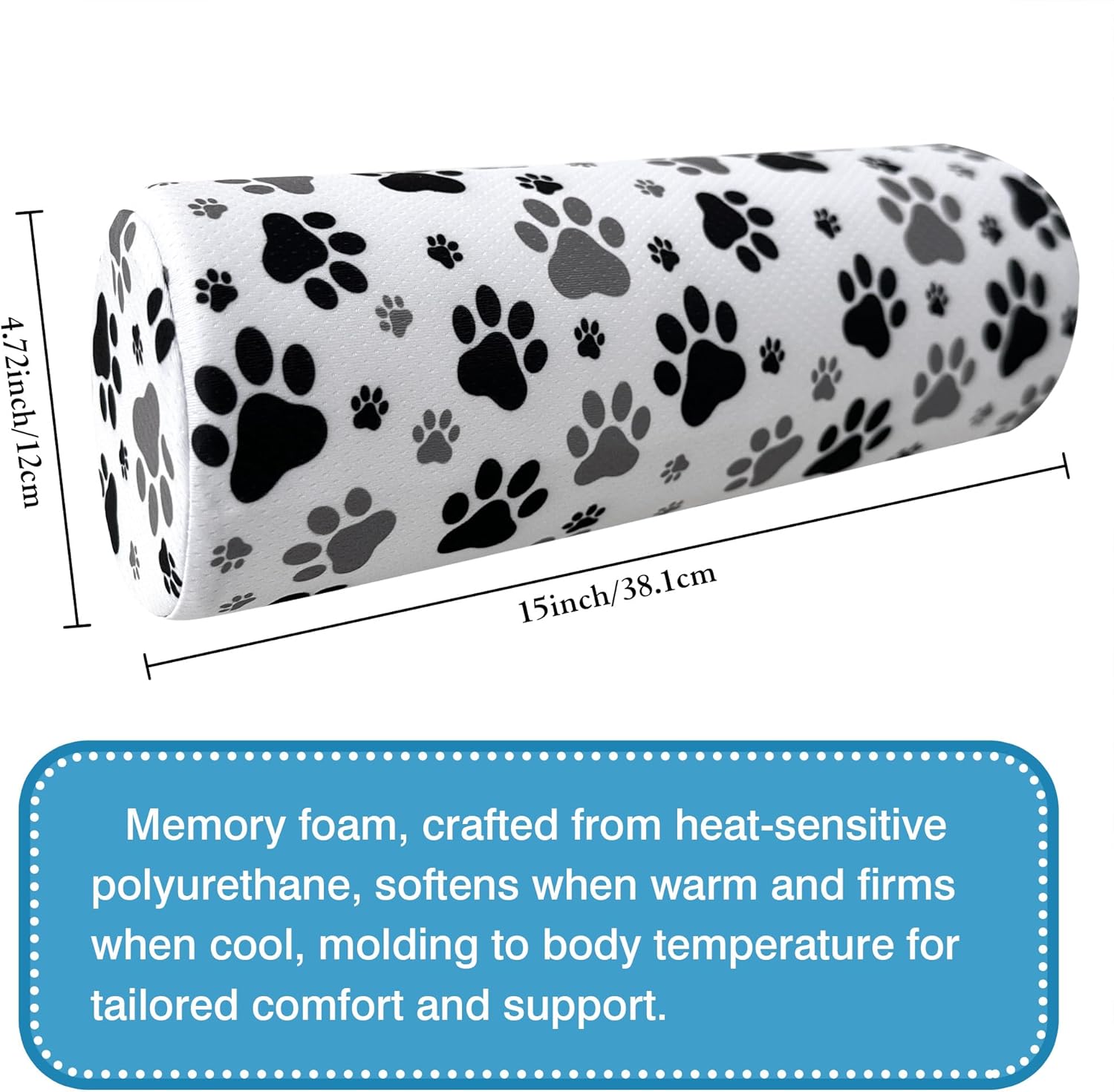 Neck Roll Pillow for Sleeping,Ergonomic Cylinder Tube Pillows for Cervical Spine and Neck Support,Versatile Roll Pillow for Bed,Office,and Travel,Memory Foam Bolster with Washable Cover - Image 6