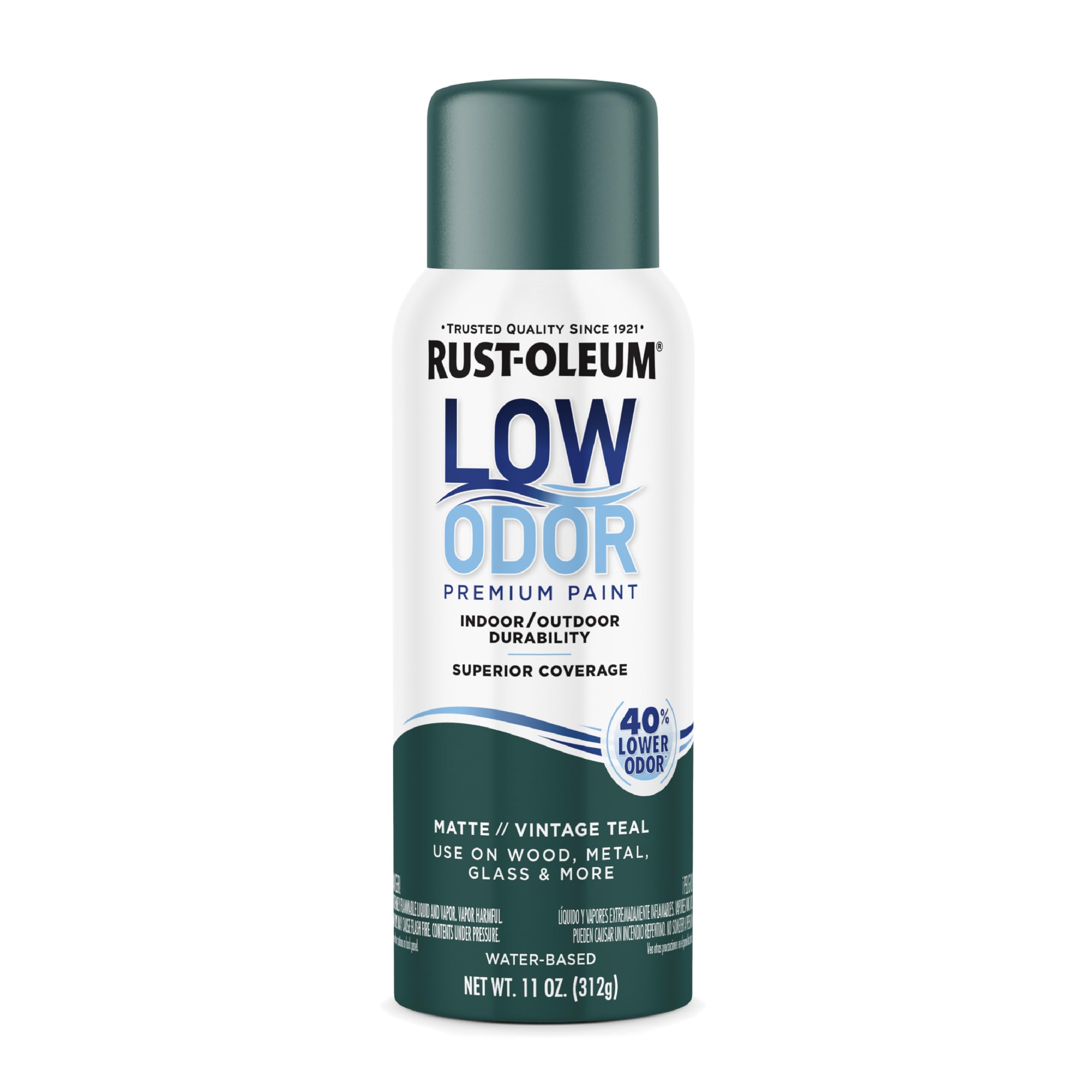 Rust-Oleum Low Odor Premium Spray Paint, Matte Vintage Teal