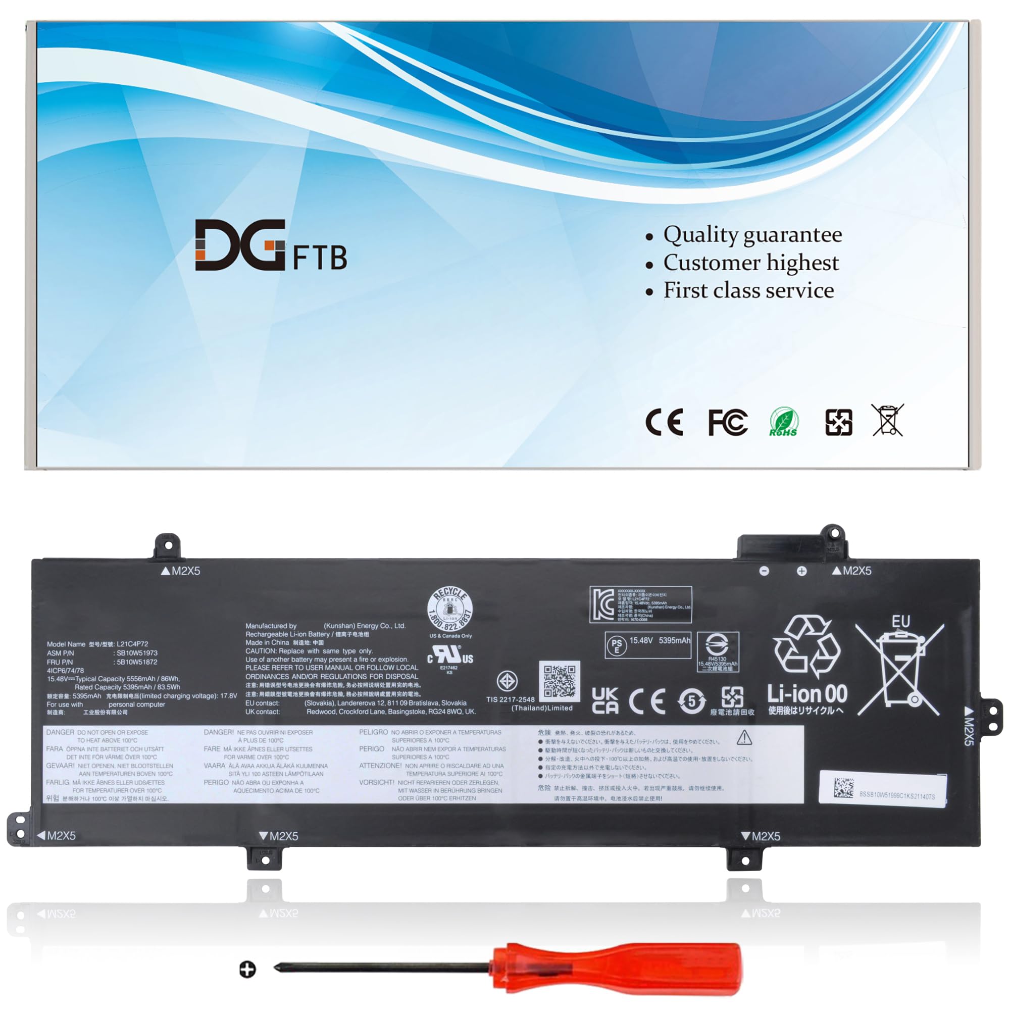 Amazon.com: DGFTB New L21C4P72 Laptop Battery for Lenovo ThinkPad