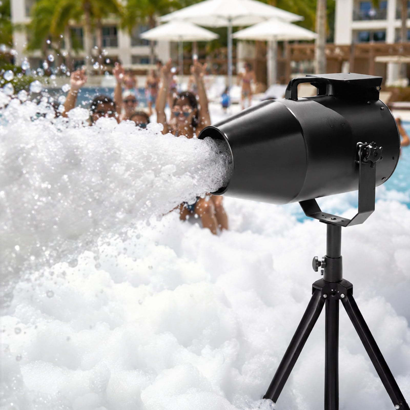 Cañón De Espuma para Piscina 1000W, Máquina De Espuma para Fiestas con ángulo De Pulverización Ajustable, Salida Continua 20 M³/Min, para Pool Party, Festivales Y Eventos De Verano
