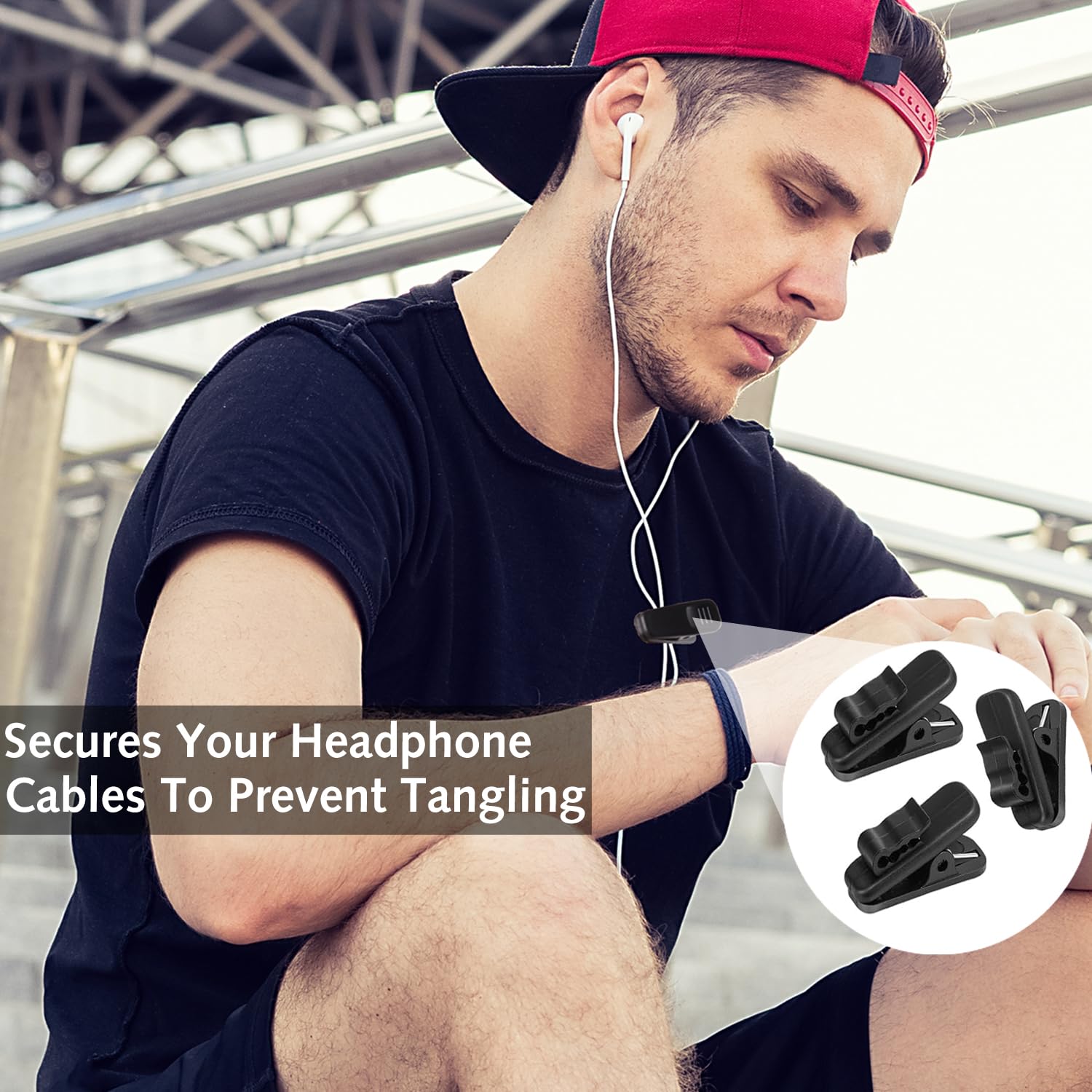 20 Pcs Earphone Wire Clips Headphone Clip For Shirt Earphone Cable