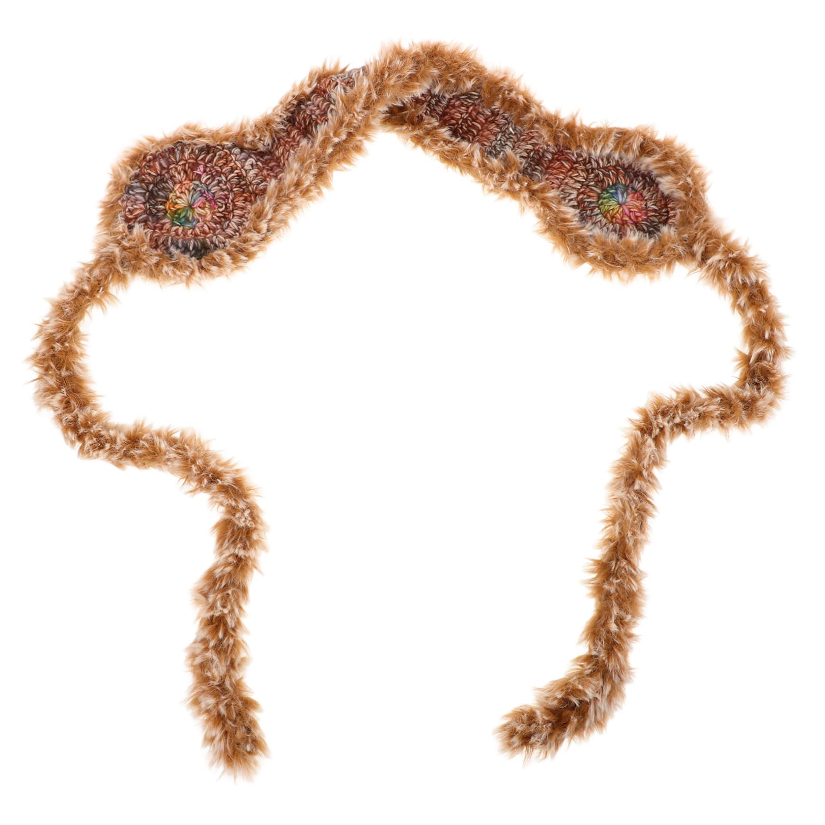 LIFKOME Winter Knit Ear Muffs for Women Men Adjustable Furry Lining Ear Warmers Cozy Warm Winter Essential for Cold Weather Gradient