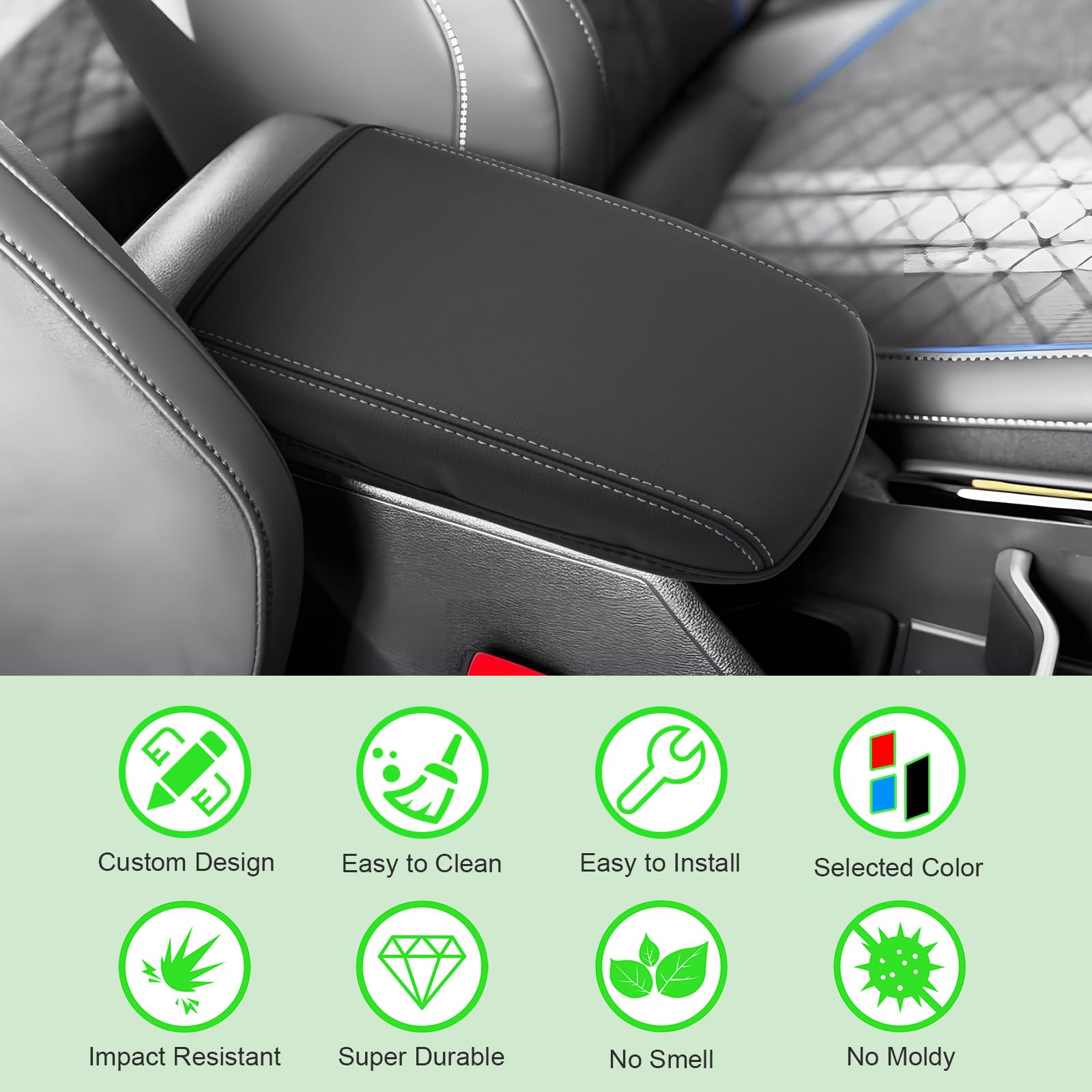 GAFAT Compatibile con VW T-Roc 2026 2027 Copribraccioli Console Centrale, Protezione per Braccioli T ROC ii 2 Life Style R-Line Accessori, 0,5 CM di Spessore, Morbida Pelle PU, Comfort Originale