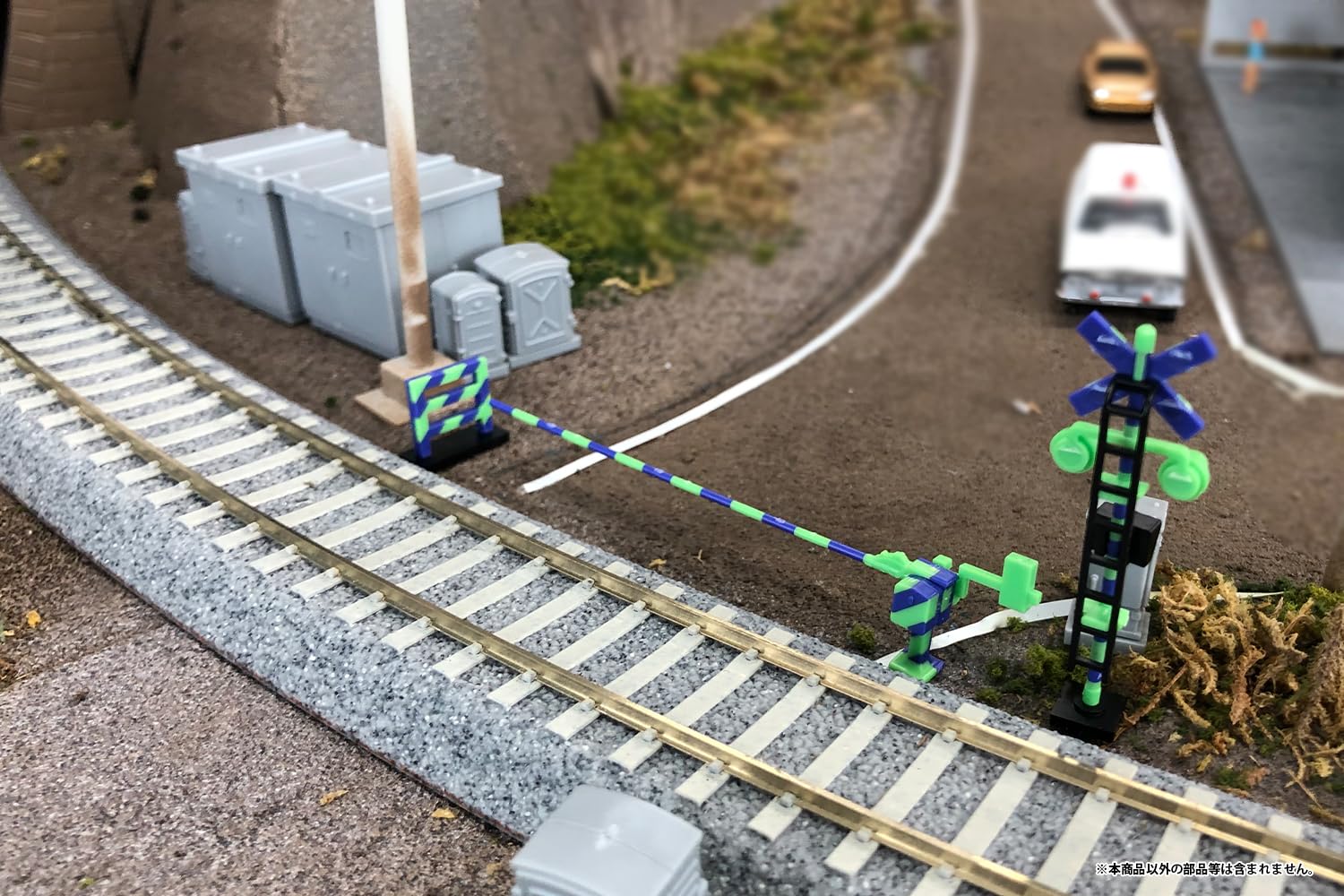 Przejazd kolejowy (zielony x niebieski) zestaw modeli w skali 1:80