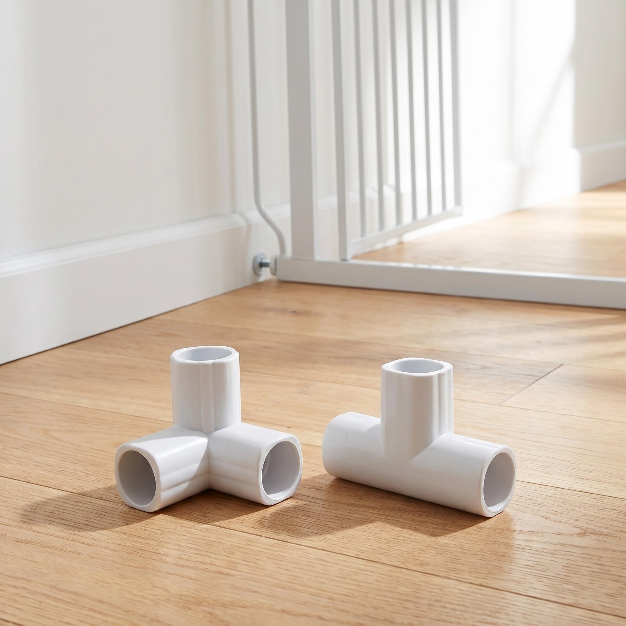 Mikikit Accessori per Box Giochi 6 Pezzi Connettori a T e Angolari in PE per Tubi 22Mm, per Recinzioni di Sicurezza Interne per Ragazzo Ragazza