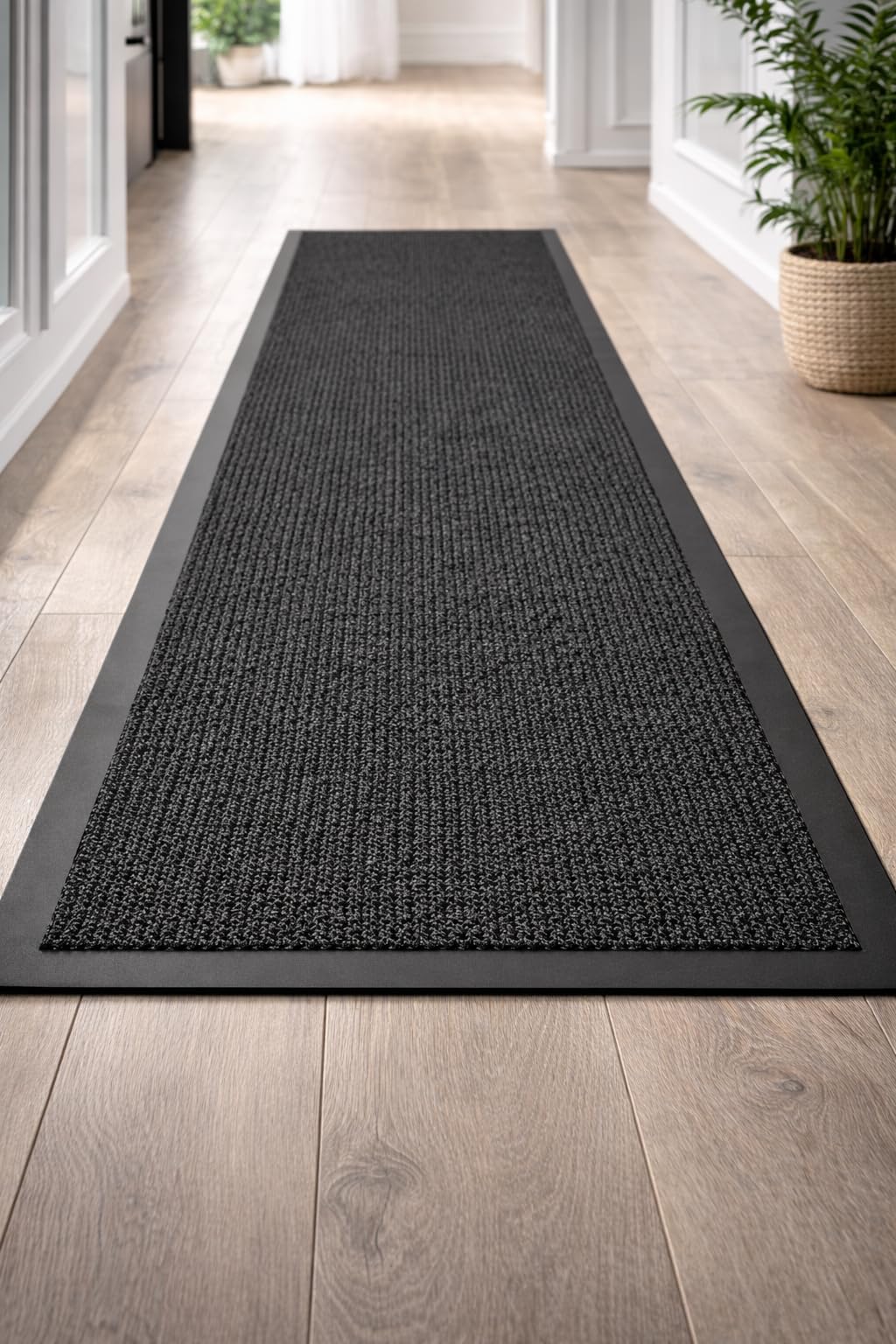 GULLAMBO Hallway Runner Grey Rug - Non Slip Kitchen Rugs for Kitchen, Stair & Doorway - Washable Rubber Backed Carpet Runner and Runner Rugs - Durable Indoor Floor mats for Home,