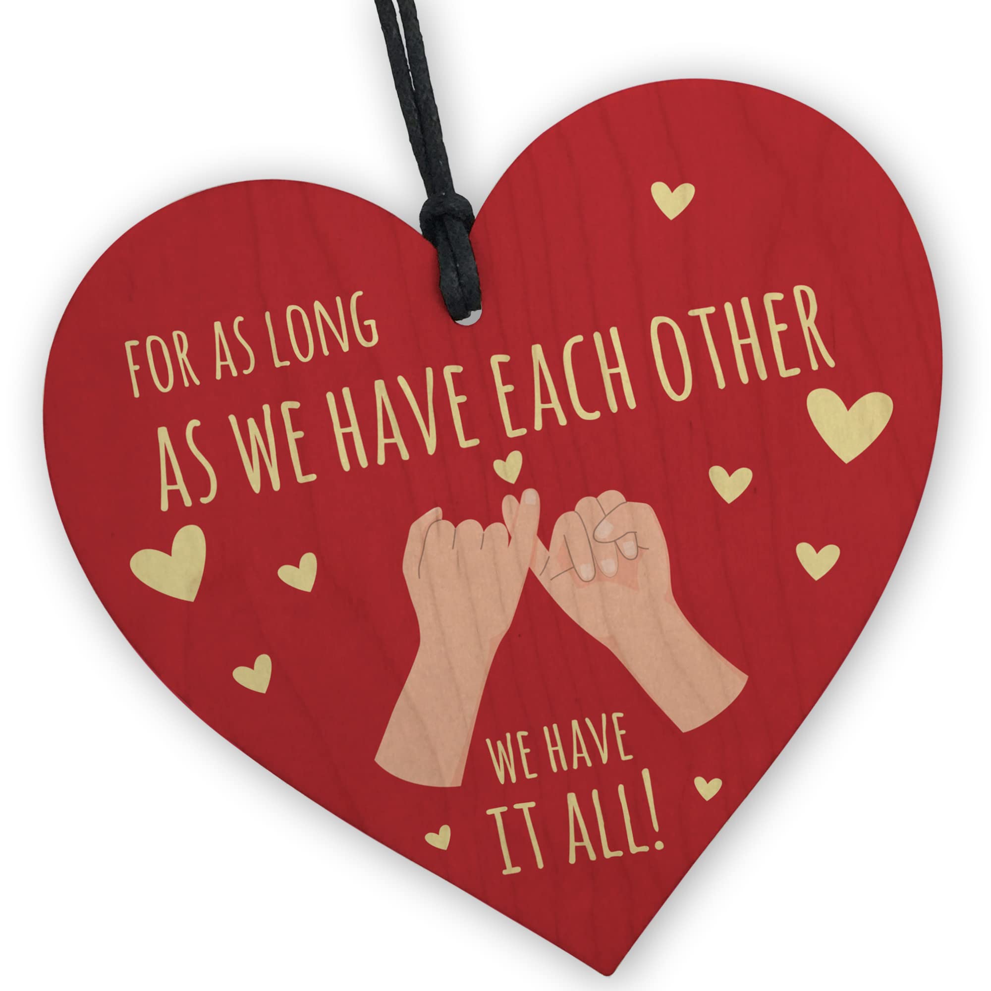 Red Ocean Couples Gift For Boyfriend Girlfriend Husband Wife Him Valentines Wooden Heart Keepsake
