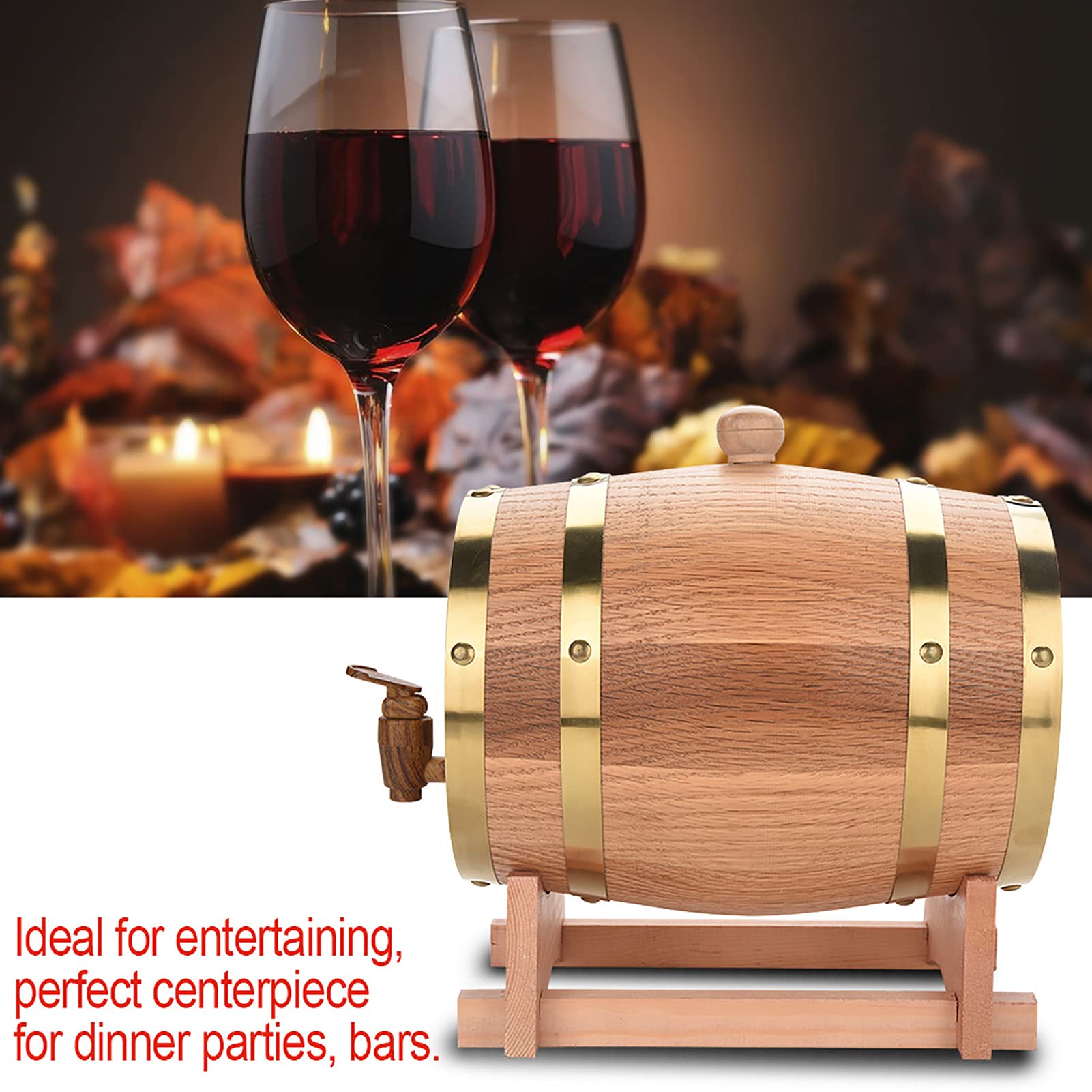 Barril de Roble, Barril para Cerveza, Madera de Roble, Barril de Vino, decoración puntual, barriles de Vino de Roble para Vino, Brandy, Whisky(3L, Blue)