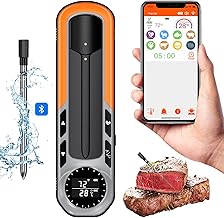 Onherm Thermomètre cuisine sans fil intelligent, thermomètre de barbecue Bluetooth 152m avec affichage, thermomètre à viande numérique pour four, gril, rôtisserie