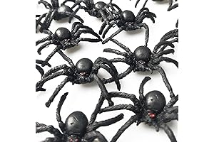 50PCS Realistic Halloween Plastic Spiders Decorations