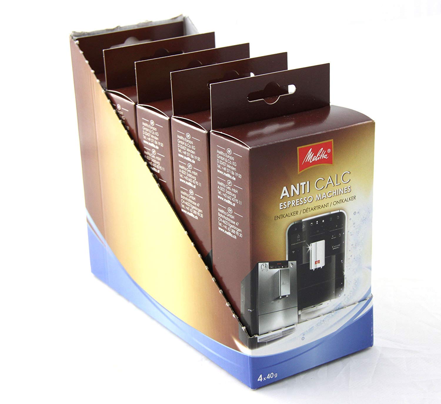 Melitta 209668 Anti Calc Espresso Coffee Machine Descaler, 20 X 40G