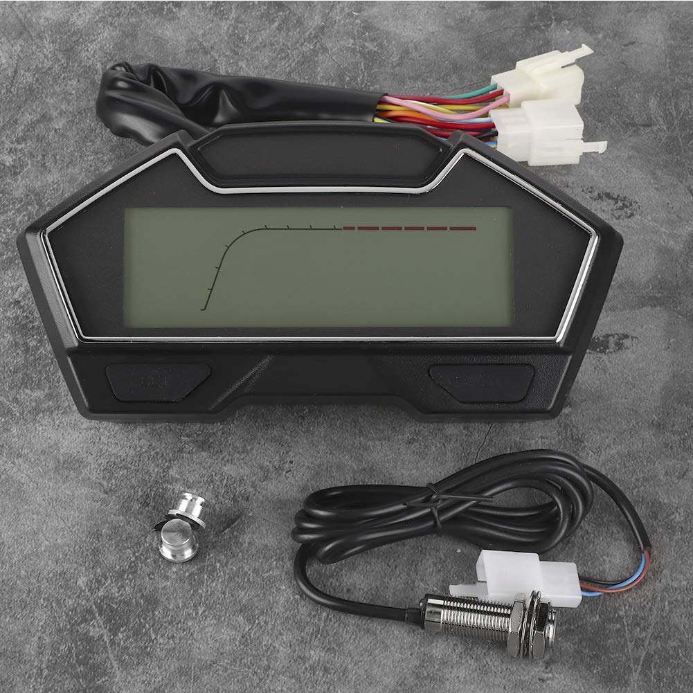 Contagiri Contachilometri Contachilometri 12V per Motocicli, Indicatore Digitale Multifunzione LED Display quantità Carburante, Adatto a Tutti i Motocicli, Applicabile