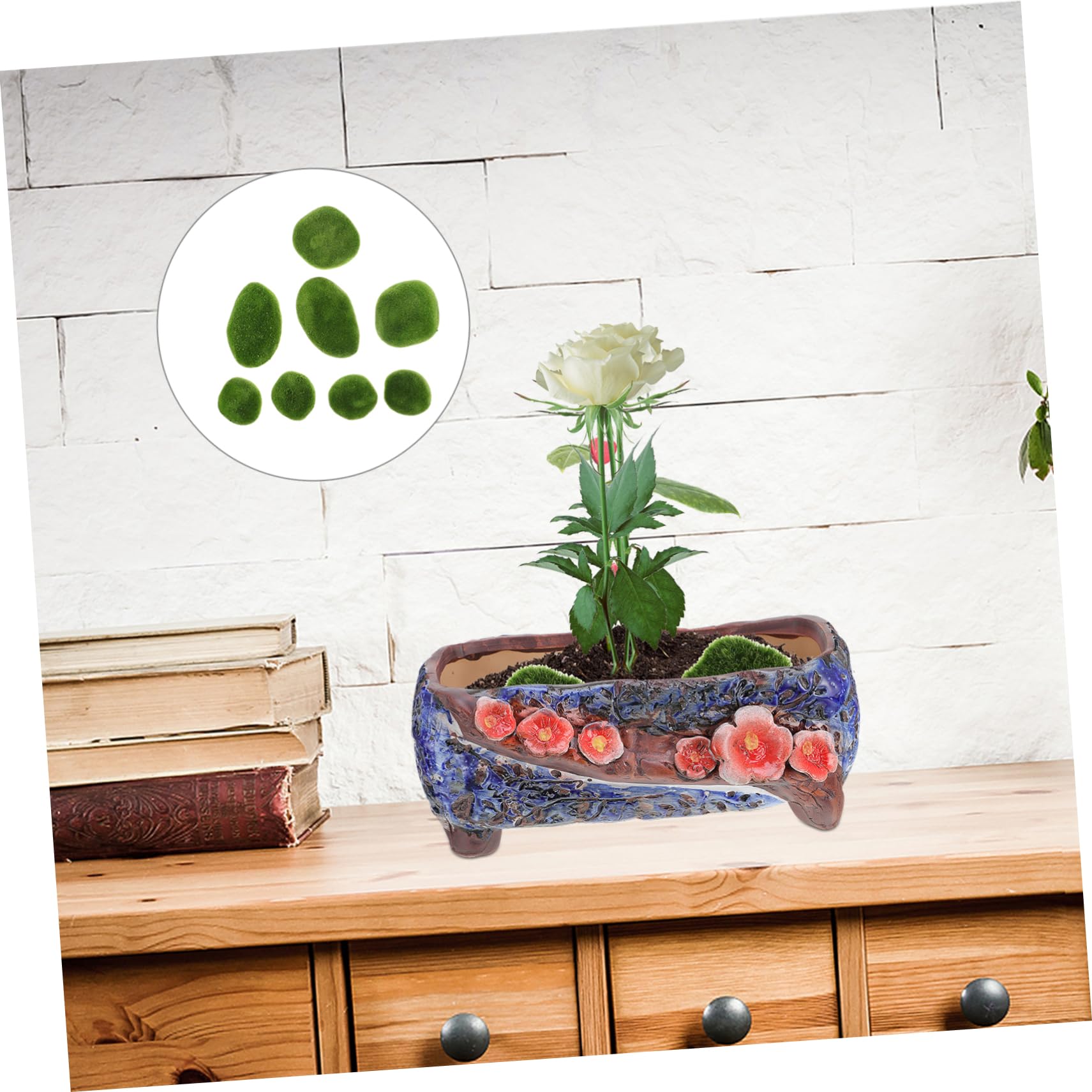 PRETYZOOM Artificial Rocks Faux Moss Moss Stone for Plants Home Decoration 13pcs Simulation Stone Set