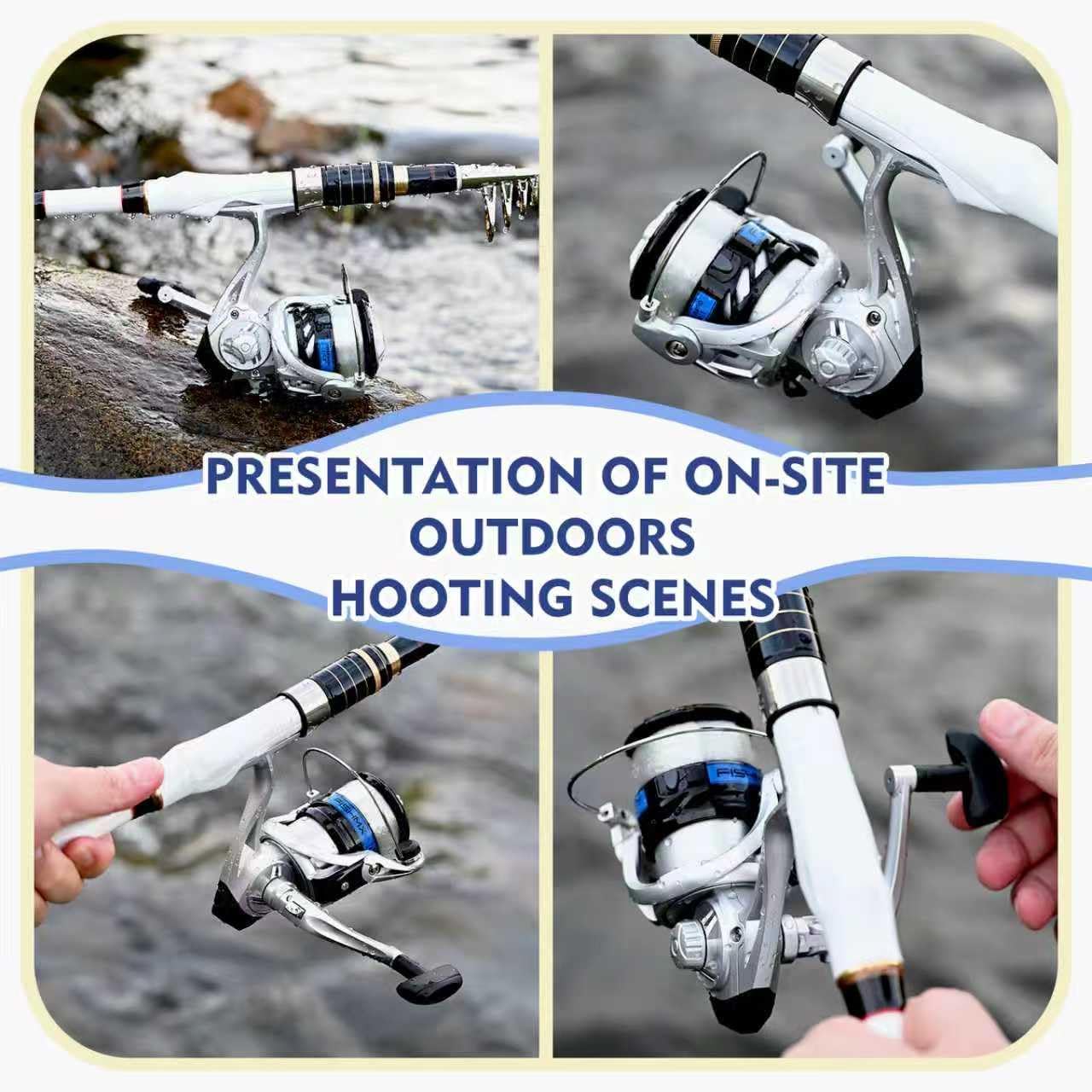 Telescopic Fishing Rod and Reel Combo, 2PCS Collapsible Fishing Pole with Spinning Reel Lures and Carrier Bag for Saltwater Freshwater Bass Fishing Gear - Image 2