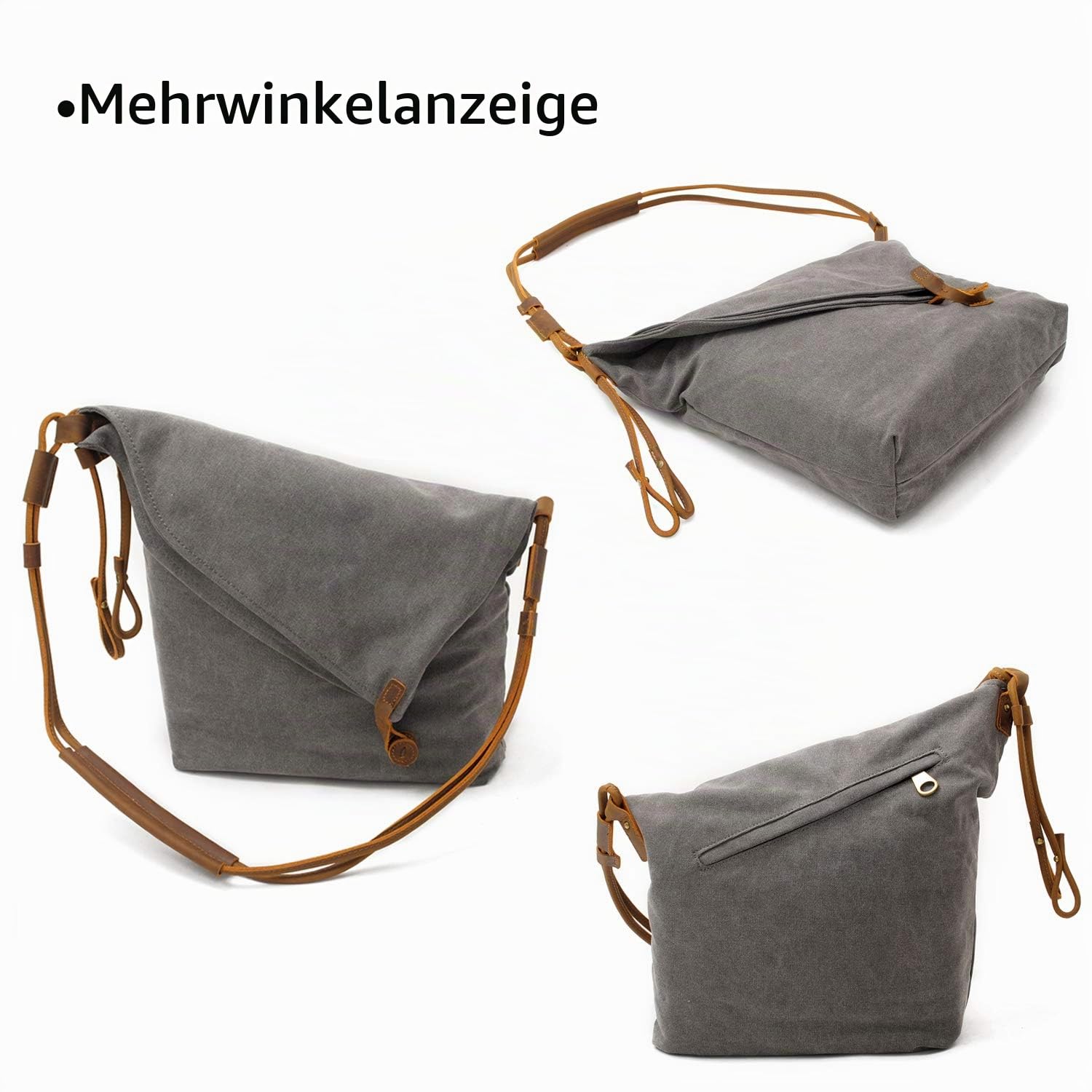 FANDARE Retro Umhängetasche Herren/Damen 13 inch Laptop Tasche Business Commuter Crossbody Bag Outdoor Reisen Große Kapazität Messenger Tasche Atmungsaktiv Leinwand