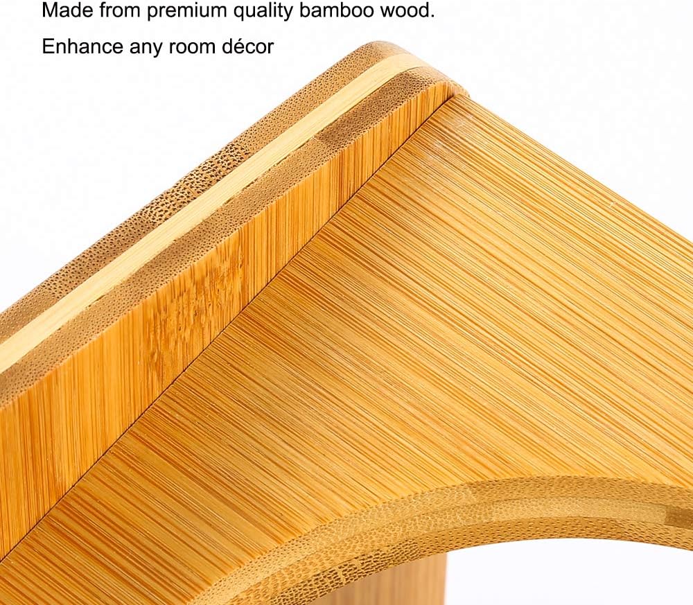 Small Elevated Bamboo and Stainless Steel Pet Bowls