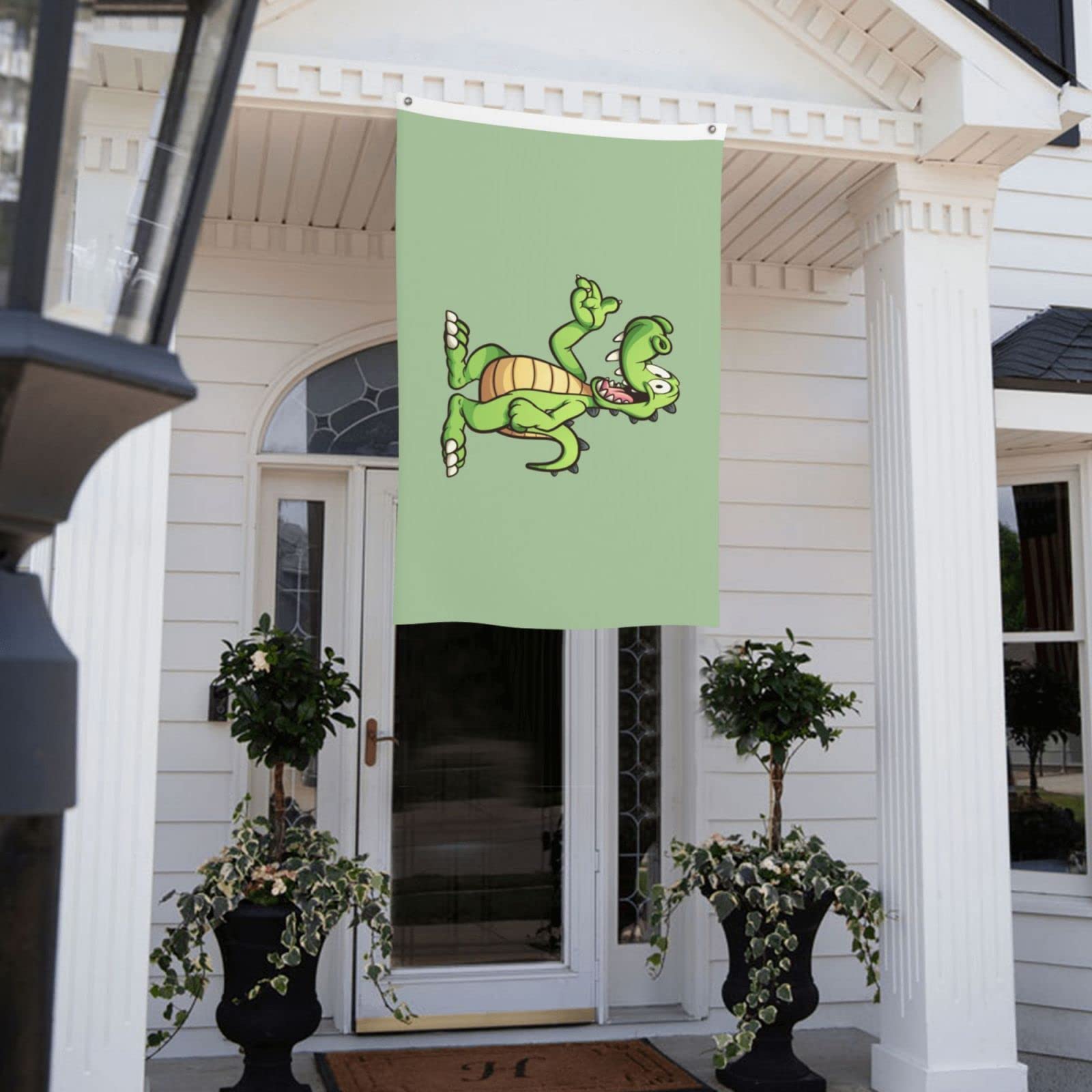 Grüne Krokodil Flagge 90x152 Cm - Wetterfestes Party Banner Für Garten & Wohnung