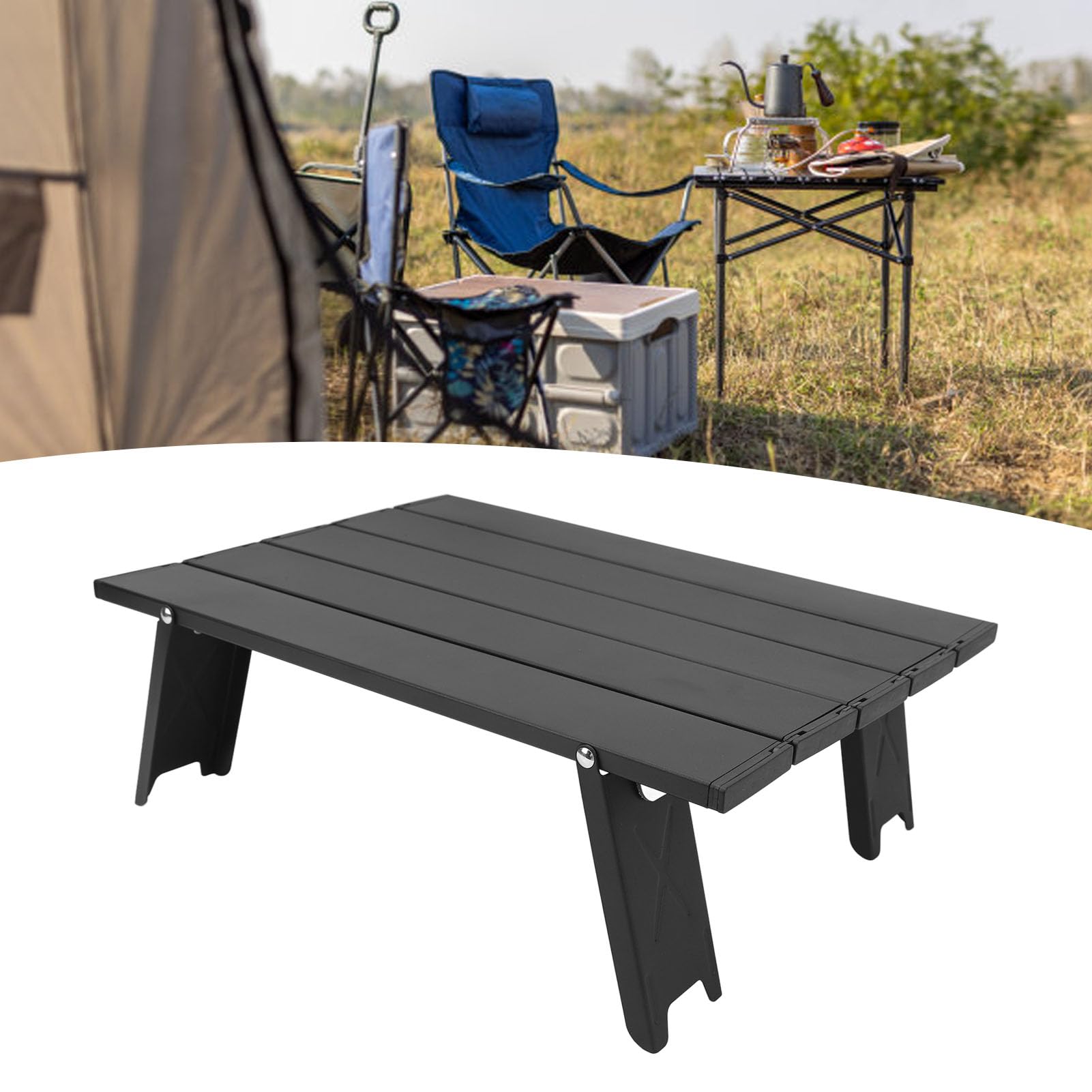 Tavolino da Spiaggia Piccolo, Tavolino da Spiaggia Pieghevole, Tavolino da Spiaggia per Sabbia con Borsa per il Trasporto, Tavolino Basso Portatile in Alluminio Ultraleggero per Campeggio, Picnic, Esc