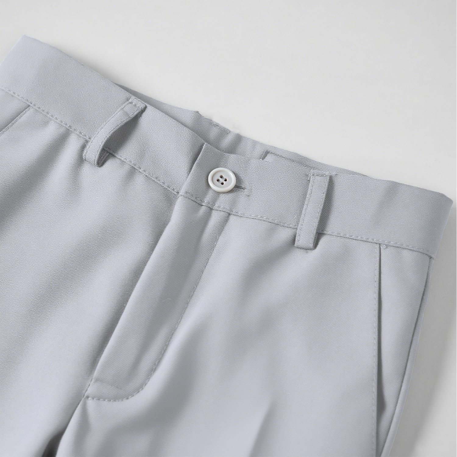 Boys Dress Pants Flat Front School Uniforms Pants Adjustable Waist Trousers